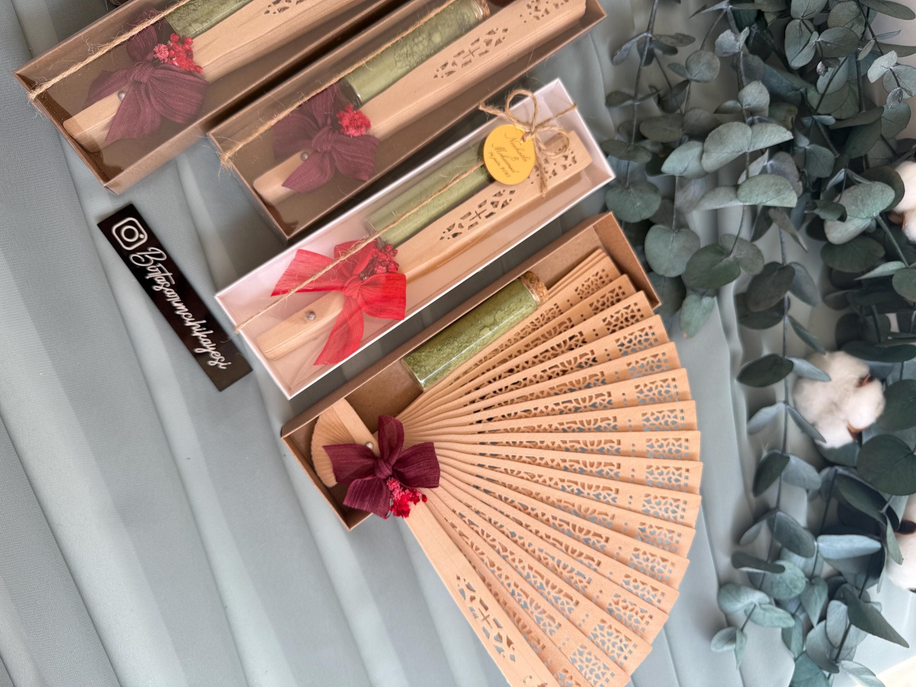 Henna Bottle & Fan Gift Set: Bridal Shower, Wedding Favors - image 5