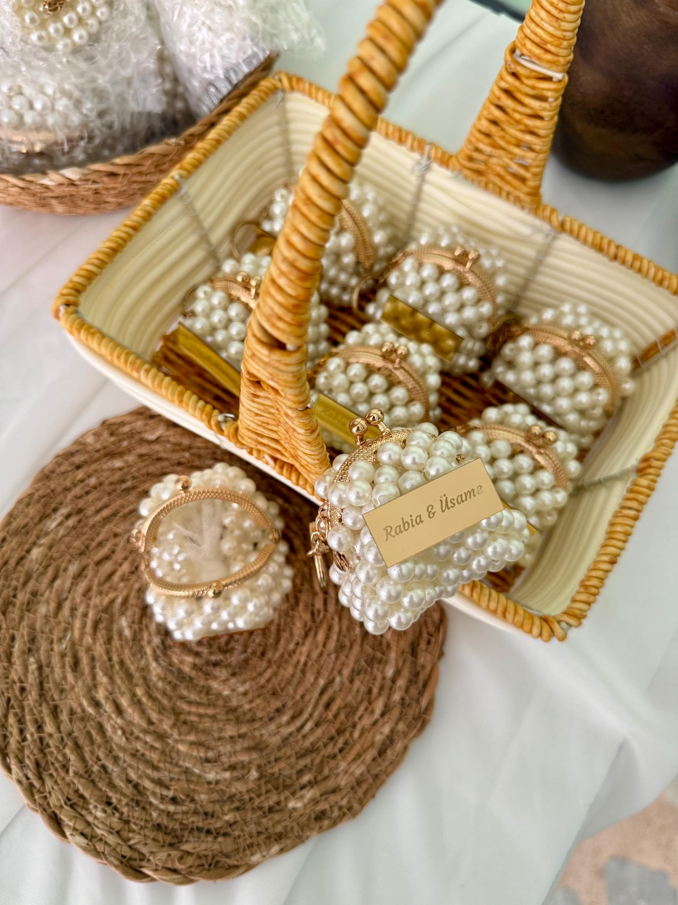 Personalized Mini Pearl Favor Bag, Wedding Bridal Shower Gift - image 3