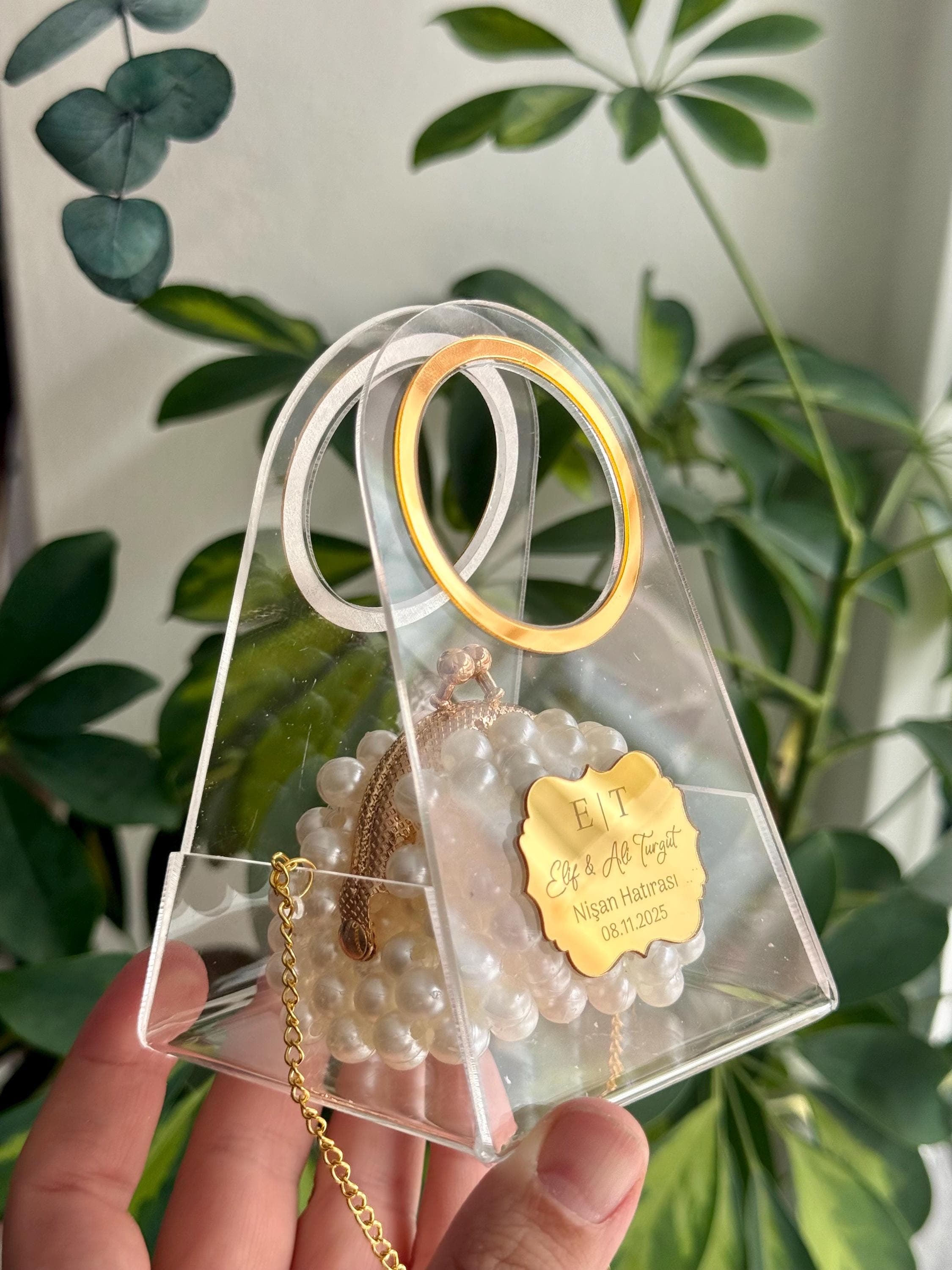 Personalized Mini Pearl Favor Bag: Bridal Shower Favors - image 4