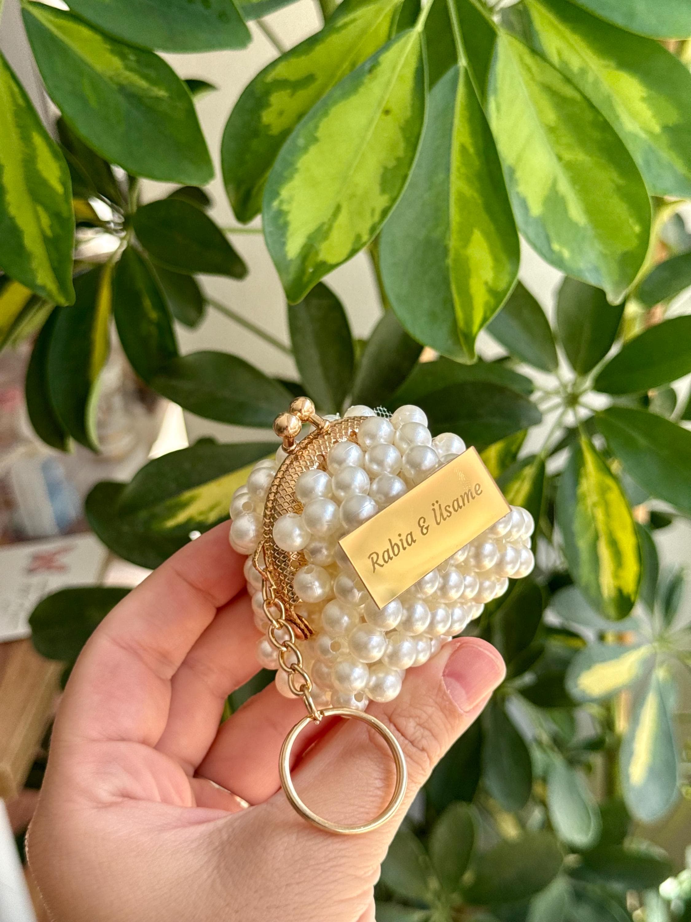 Personalized Mini Pearl Favor Bag, Wedding Bridal Shower Gift - image 5
