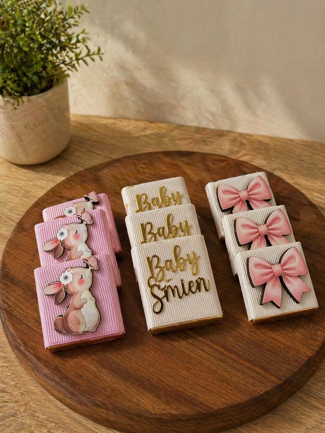 Personalized baby girl chocolates; Welcome baby party favors - image 5