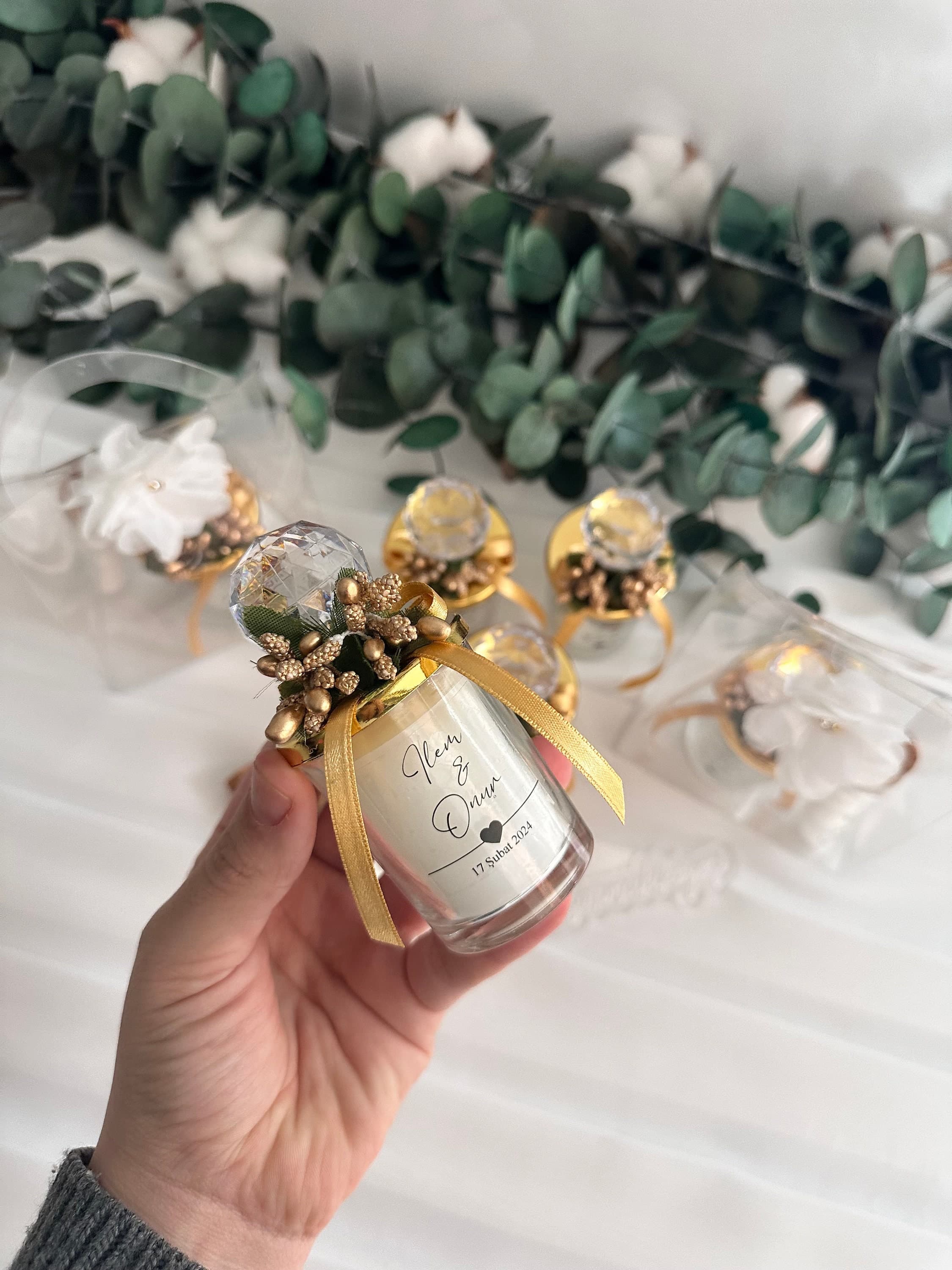 Crystal Candle & Candy Wedding Favor Set - image 5
