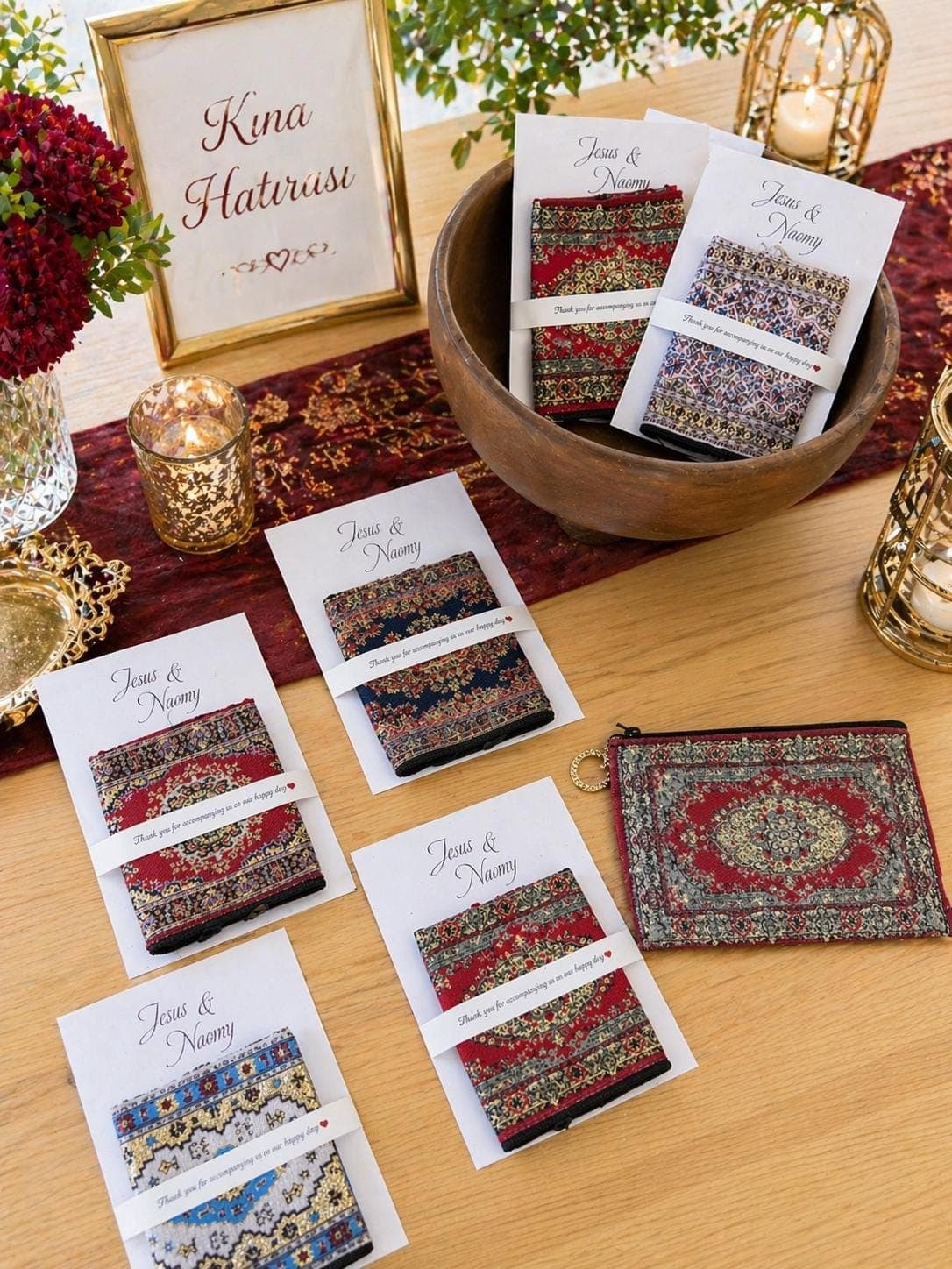Personalized Henna Party Favors; Ethnic patterned wallet, bridesmaid favor - image 3