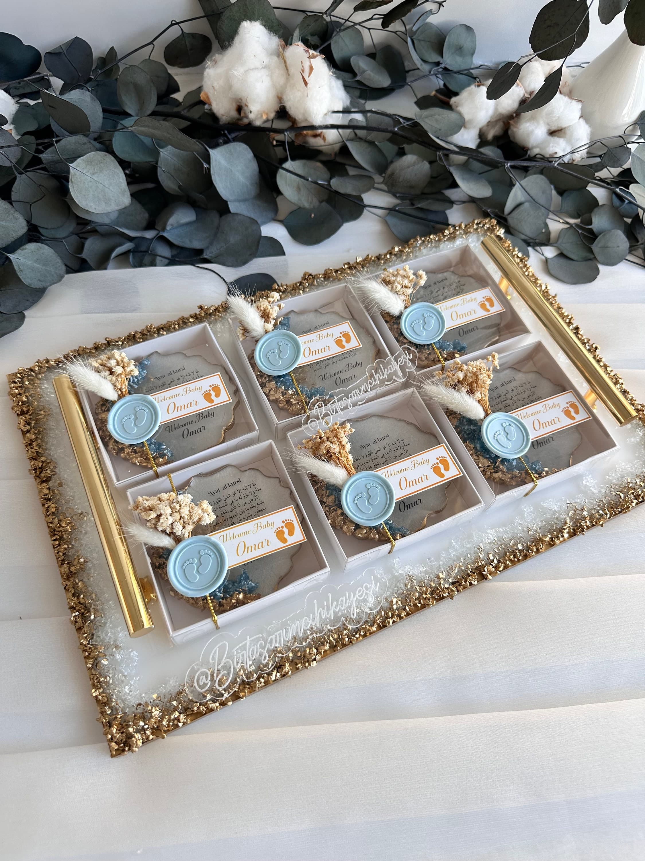 Blue Epoxy Baby Magnet: Personalized Welcome Gift - image 5