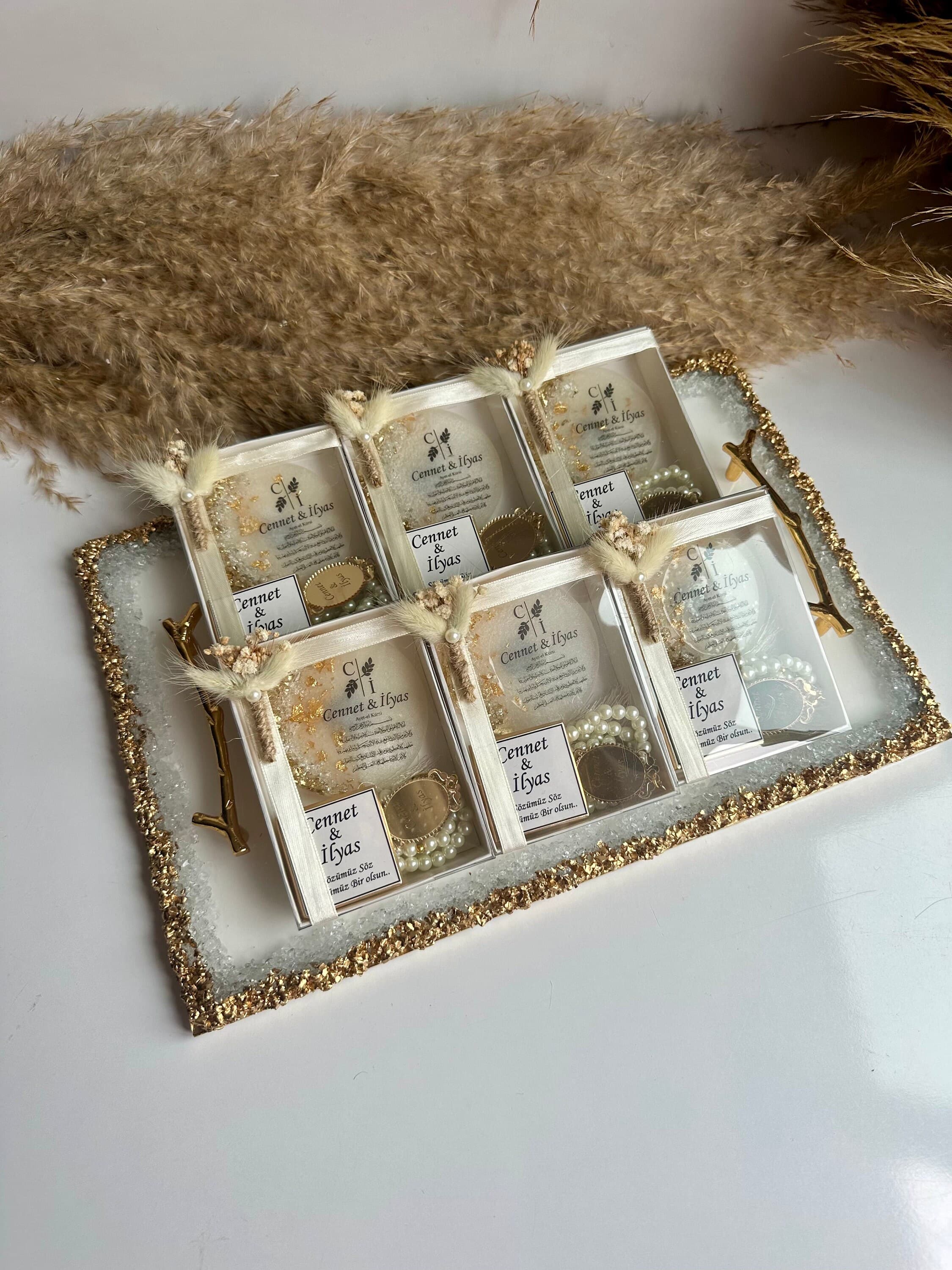 Personalized Islamic Gift Set: Pearl Rosary, Magnet Souvenir, Gift Box - image 4