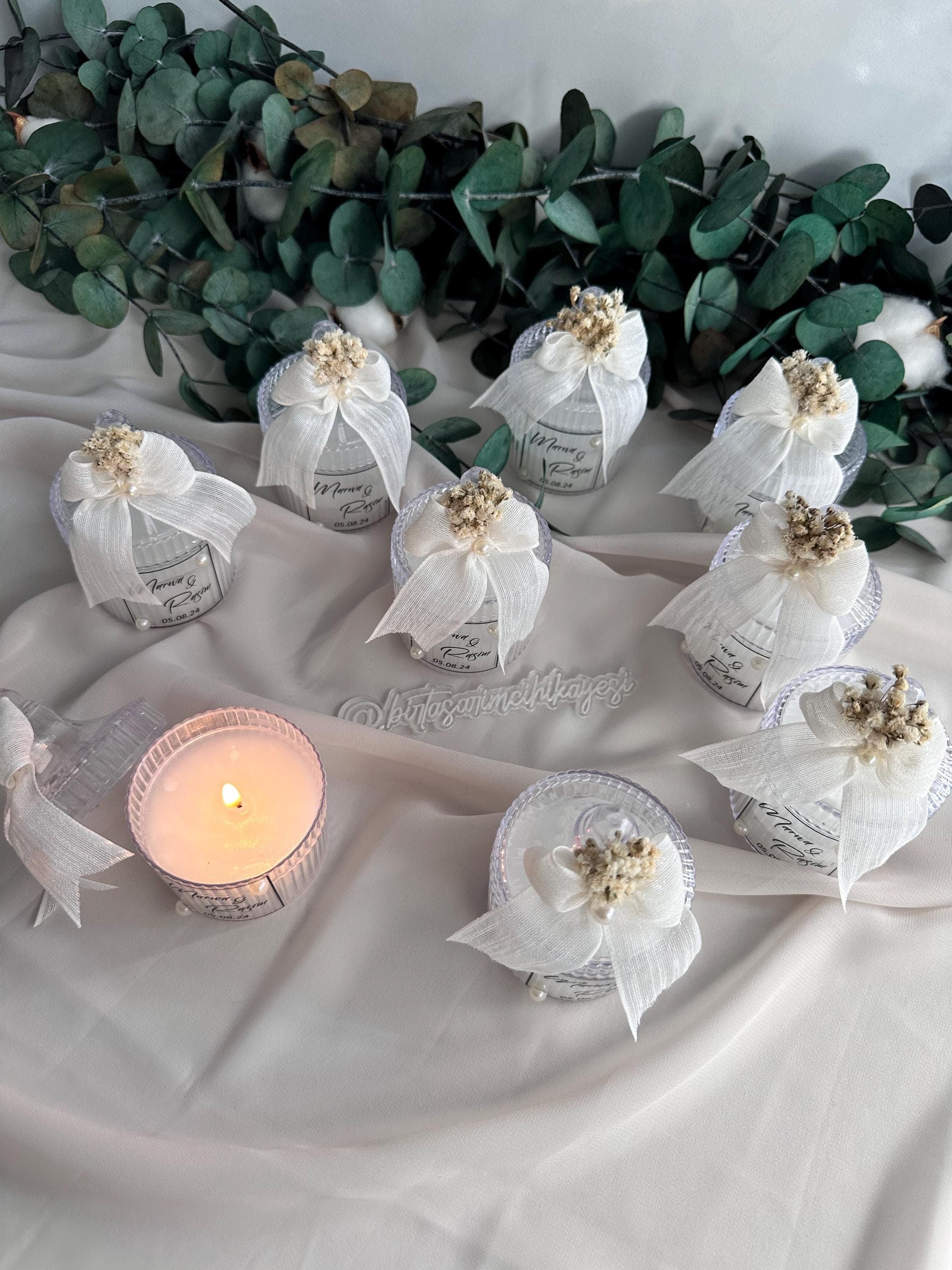 Personalized Wedding Candle: Floral Engagement Gift, Custom Favor - image 5
