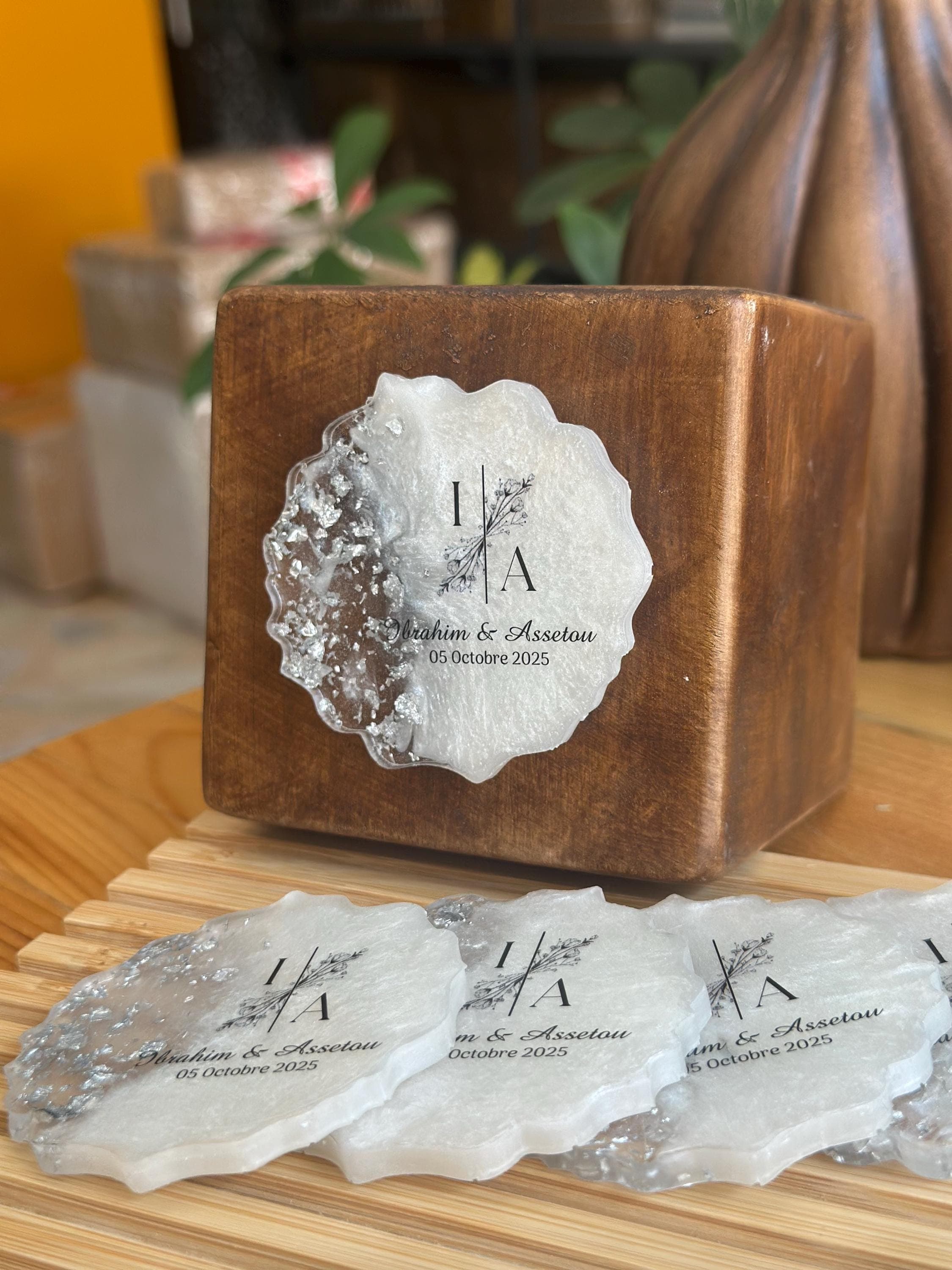 Personalized Wedding Epoxy Magnet Favor, Engagement Favor, Save the date - image 3