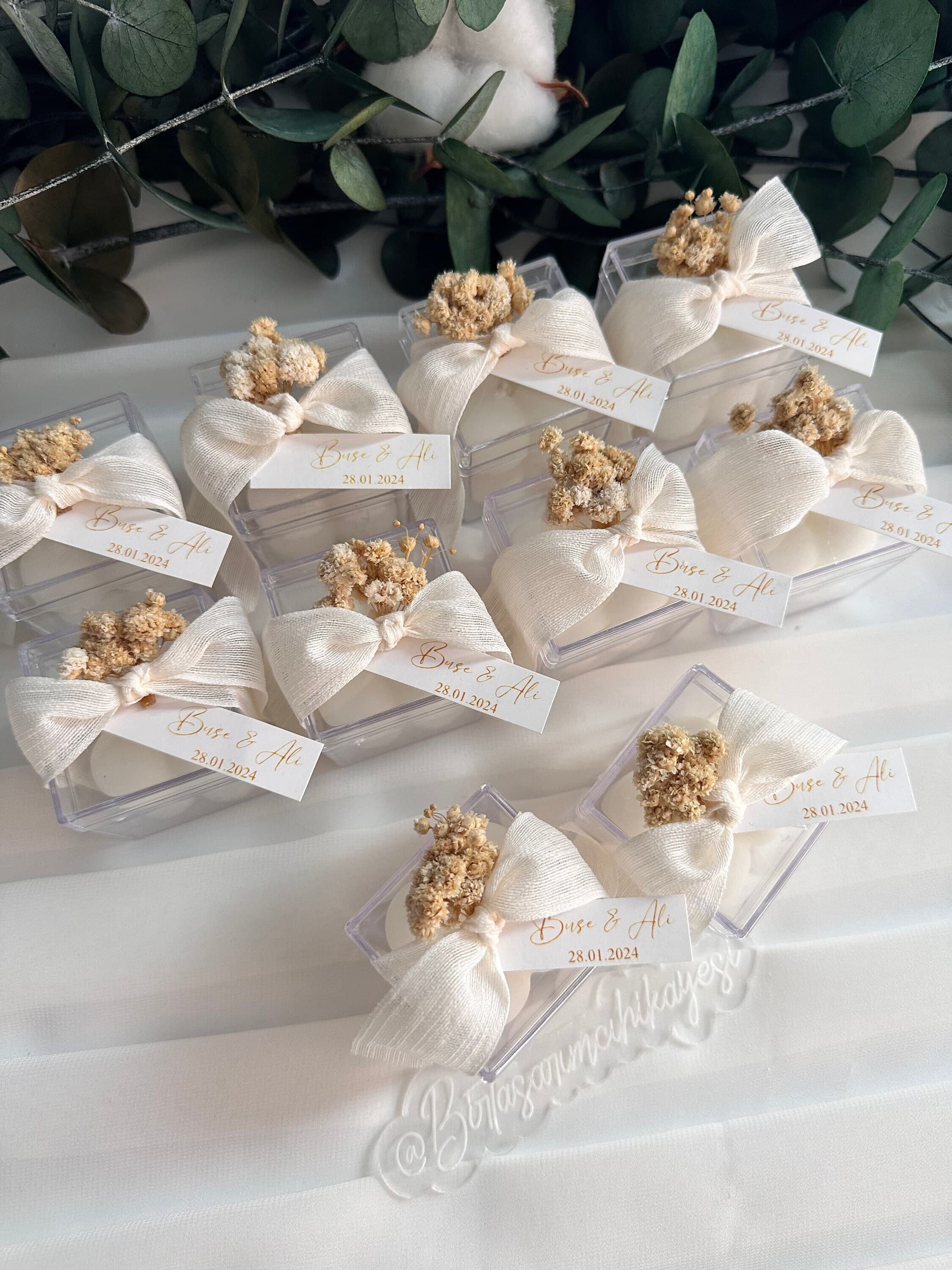Personalized Boxed Bubble Candle Favors: Elegant Wedding Guest Gifts - image 4