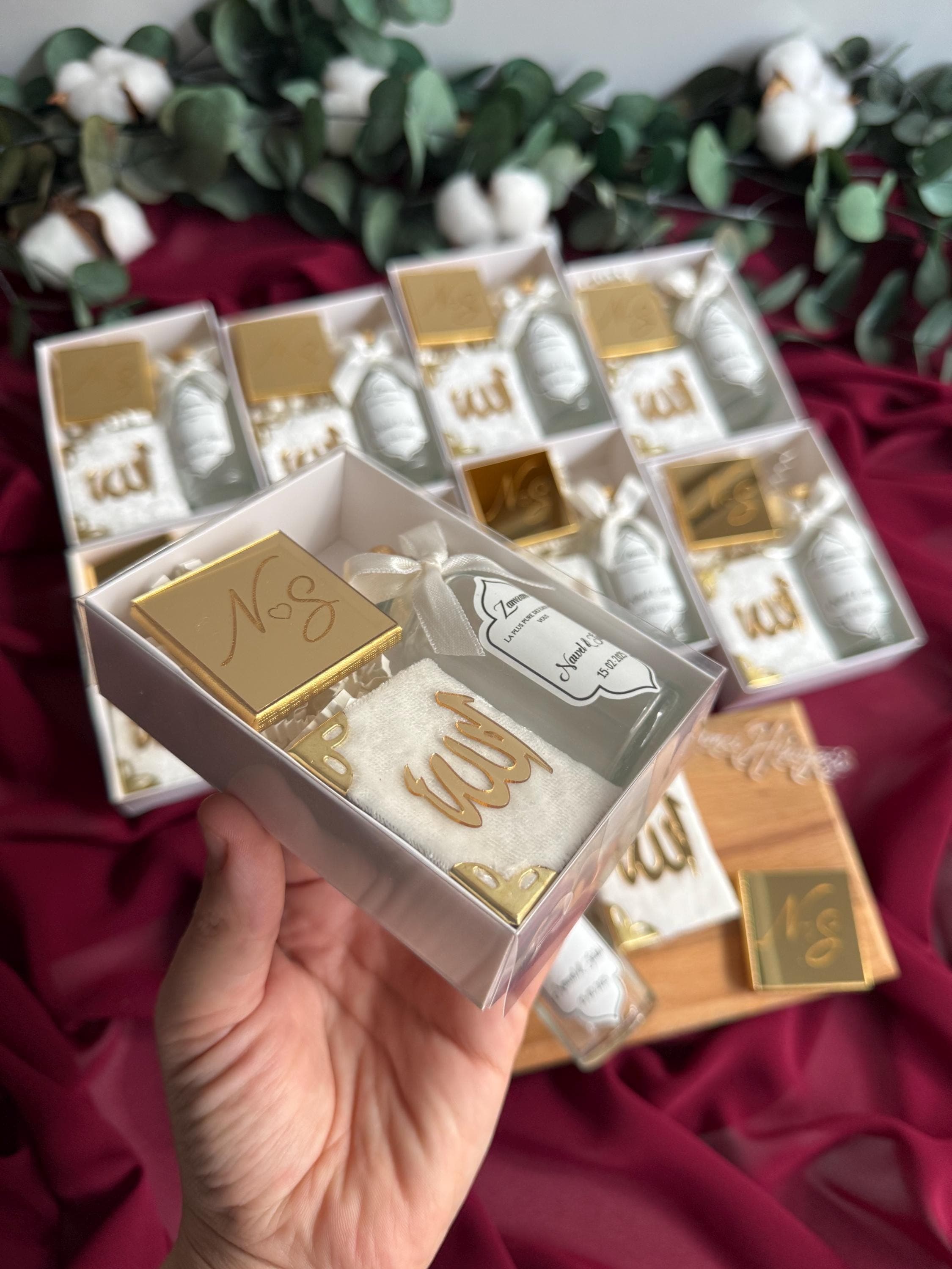 Personalized Mini Quran Gift Box: Chocolate & Zam Zam - Islamic Wedding Favor - image 5