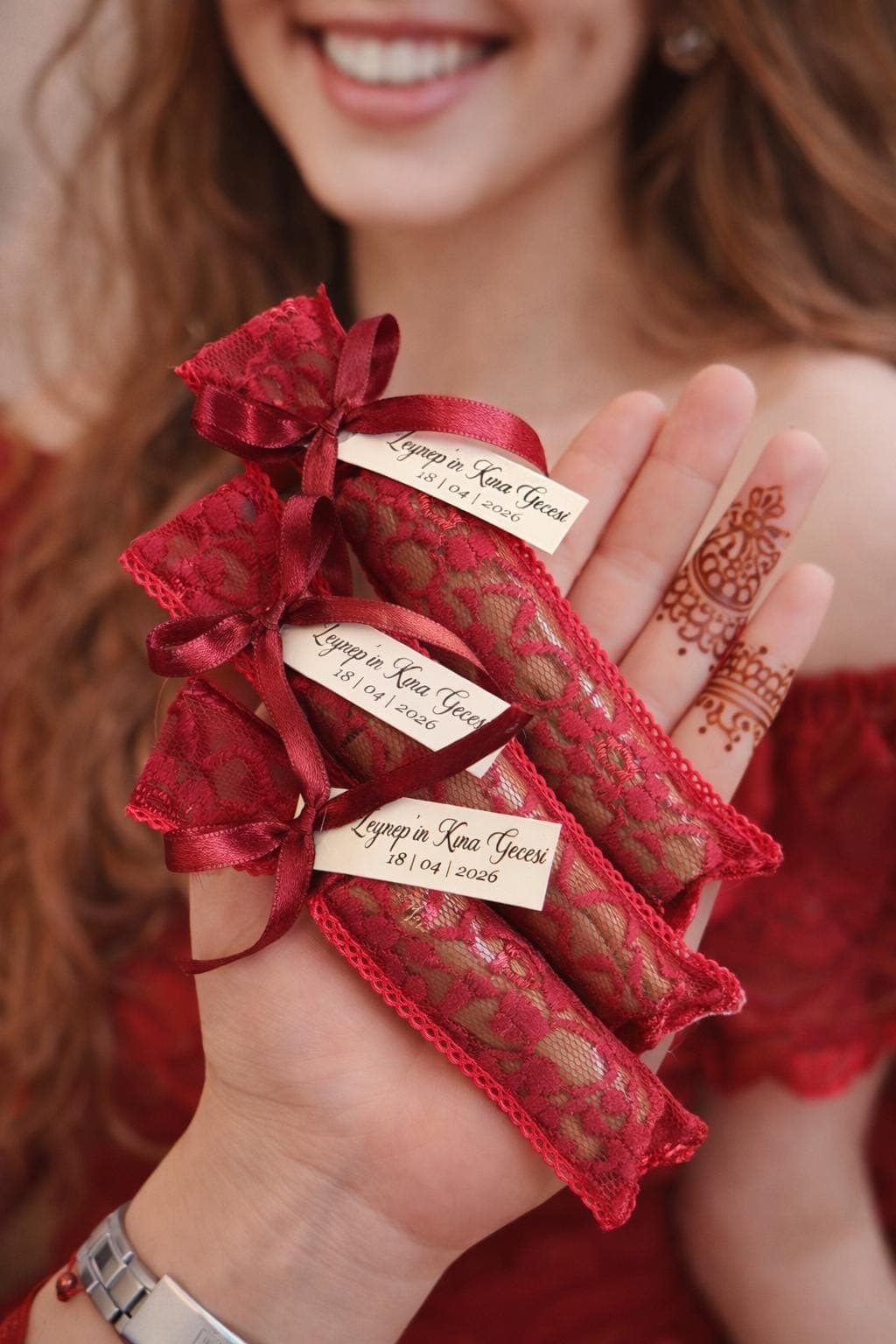 personalized henna bottle: Custom Wedding Henna Favors, Bride party favor - image 5
