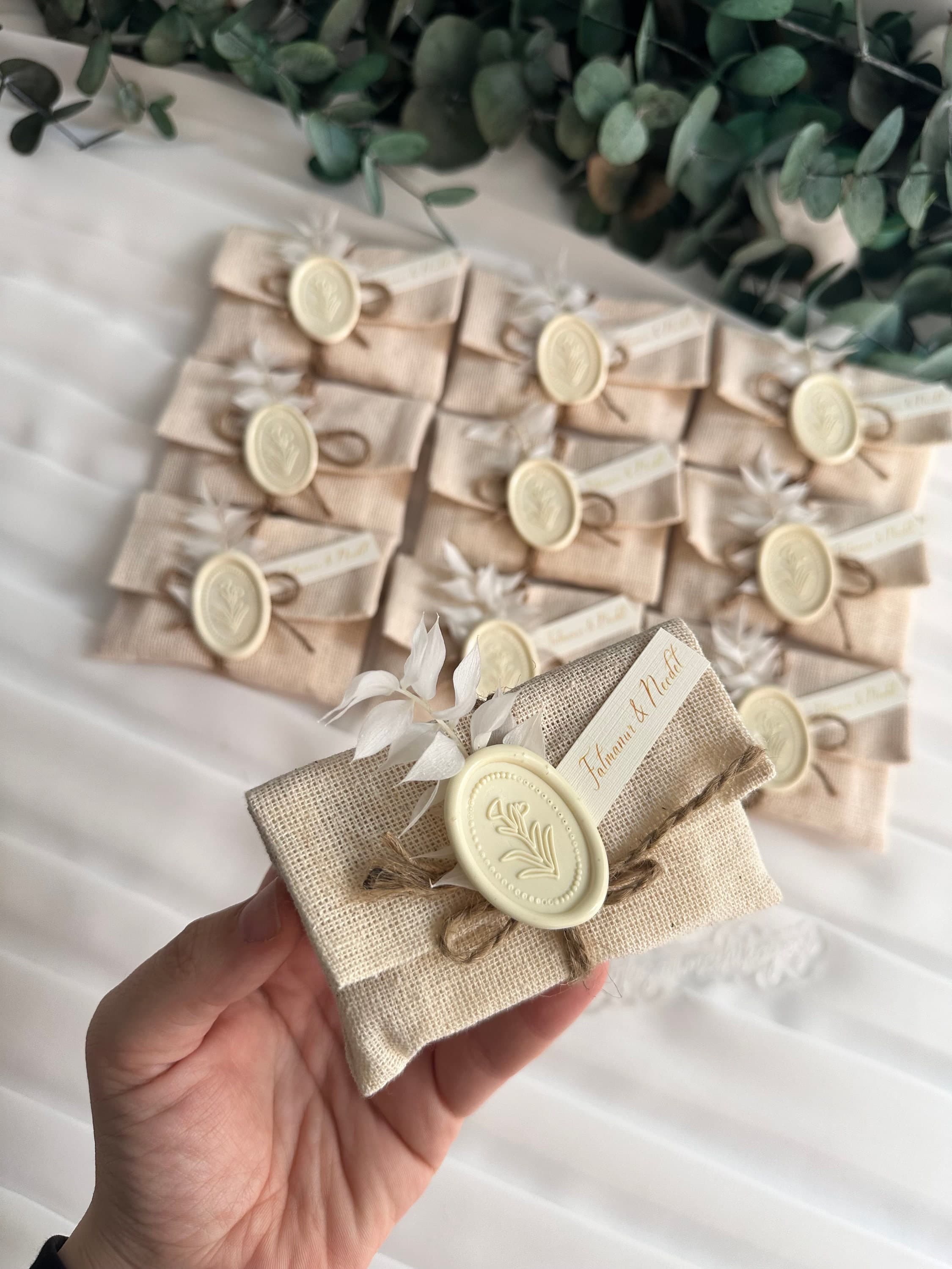 Linen Bag Soap Favors: Bohemian Wedding, Baby Shower Guest favors - image 5