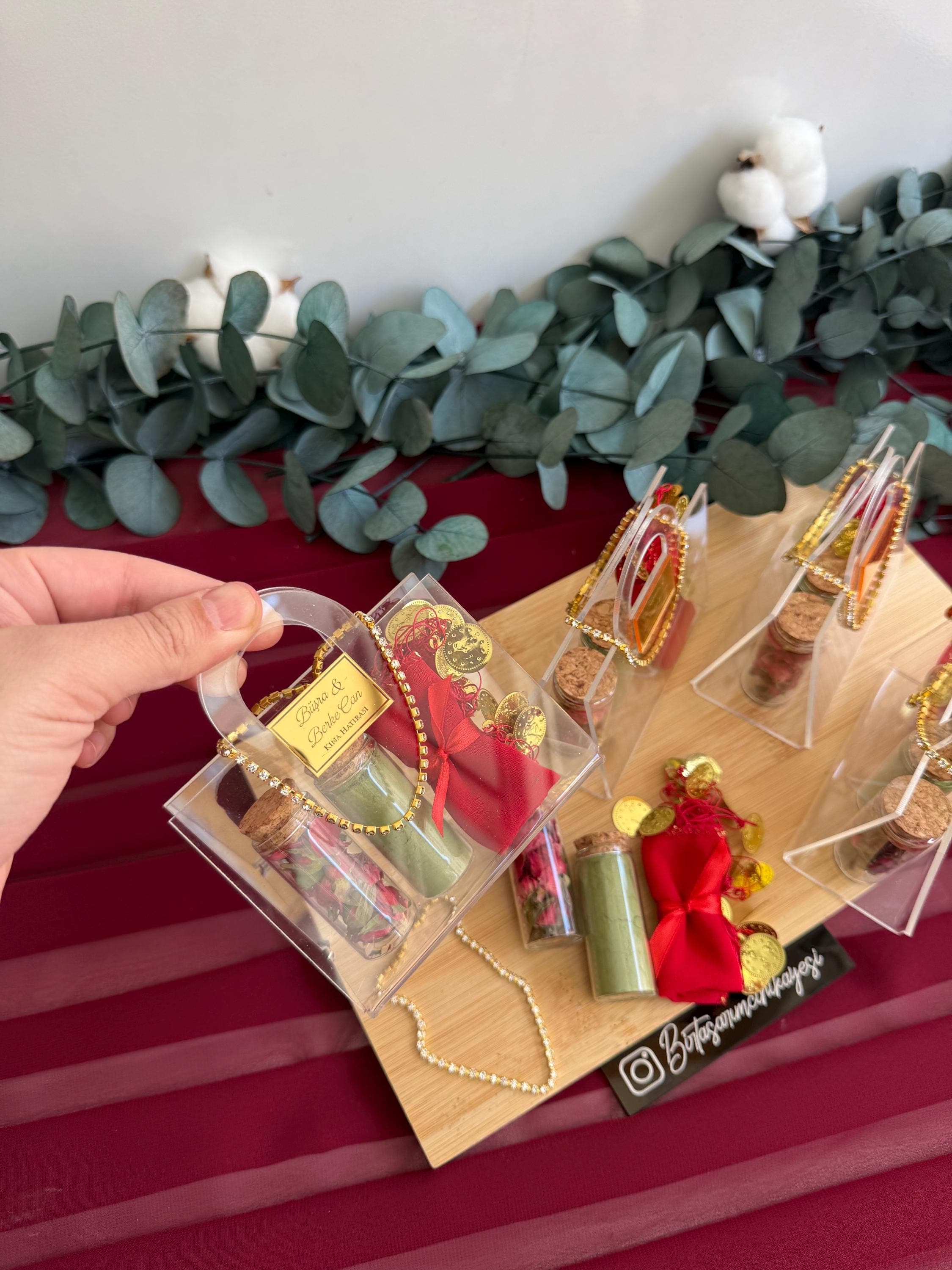 Henna Party Favor Bag Set: Rose Tea & Halay Handkerchief - image 5