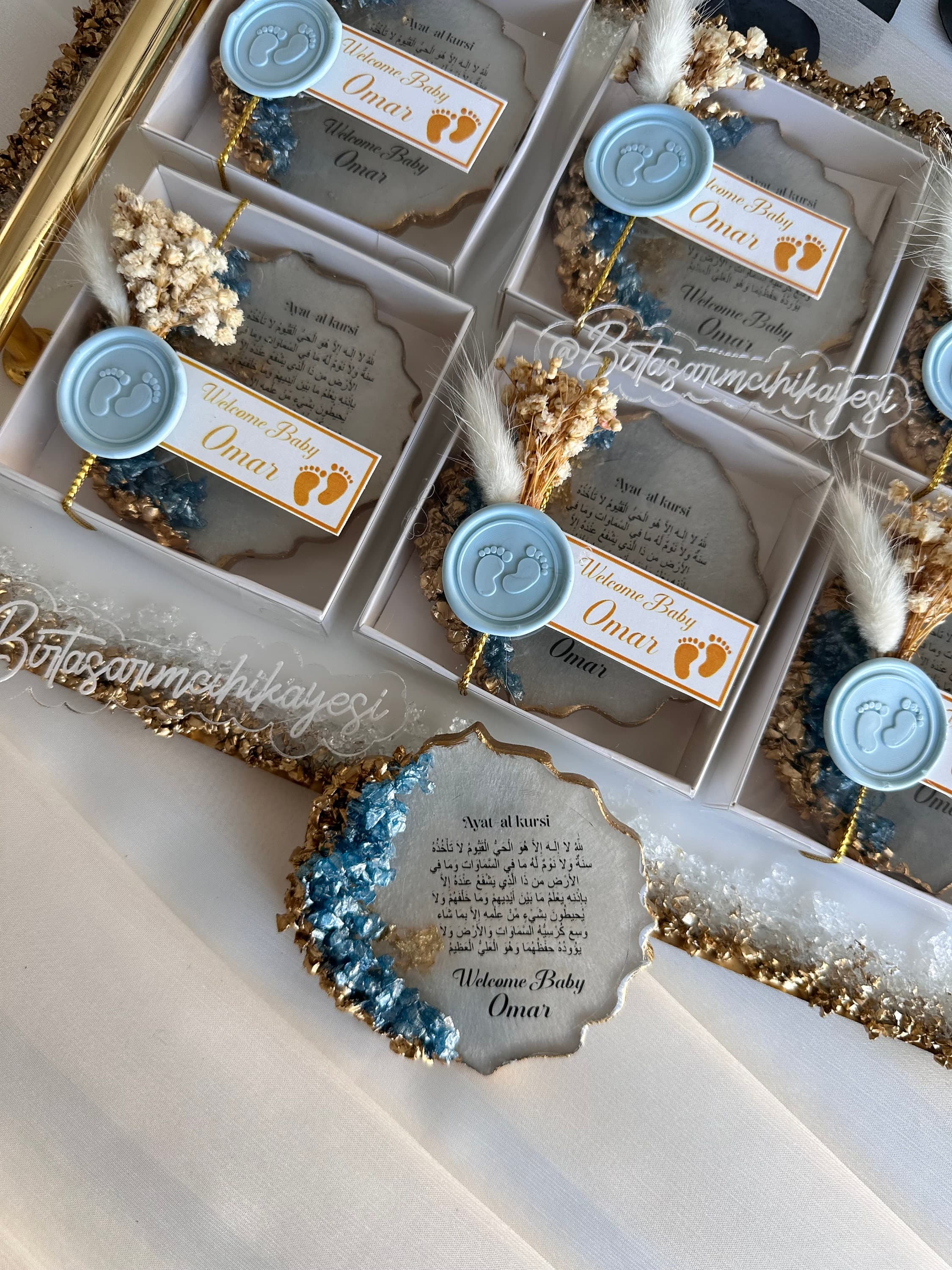 Blue Epoxy Baby Magnet: Personalized Welcome Gift - image 4