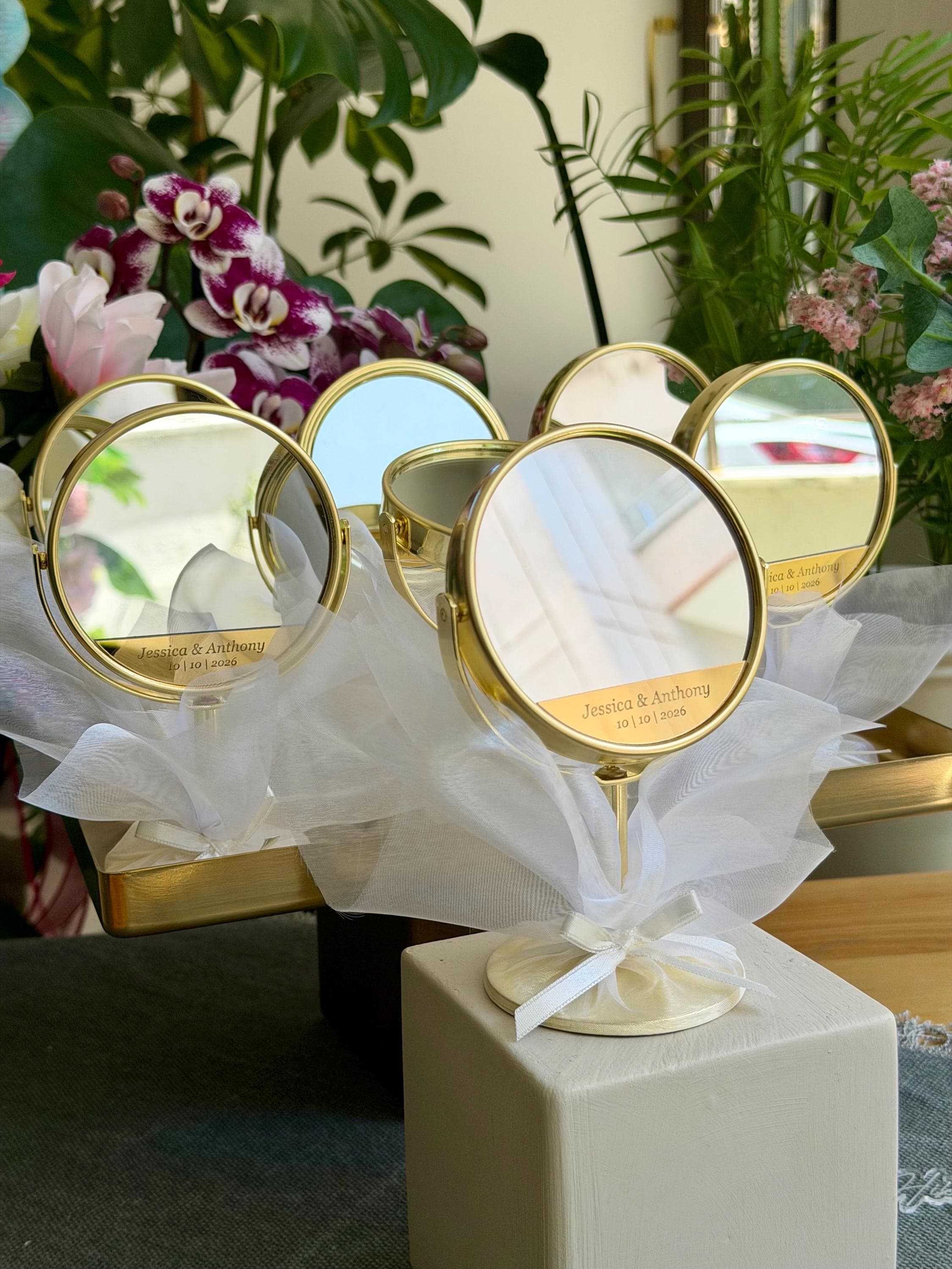 Personalized bridal shower favor mirror, Beach wedding favors, Bridesmaid mirror - image 4