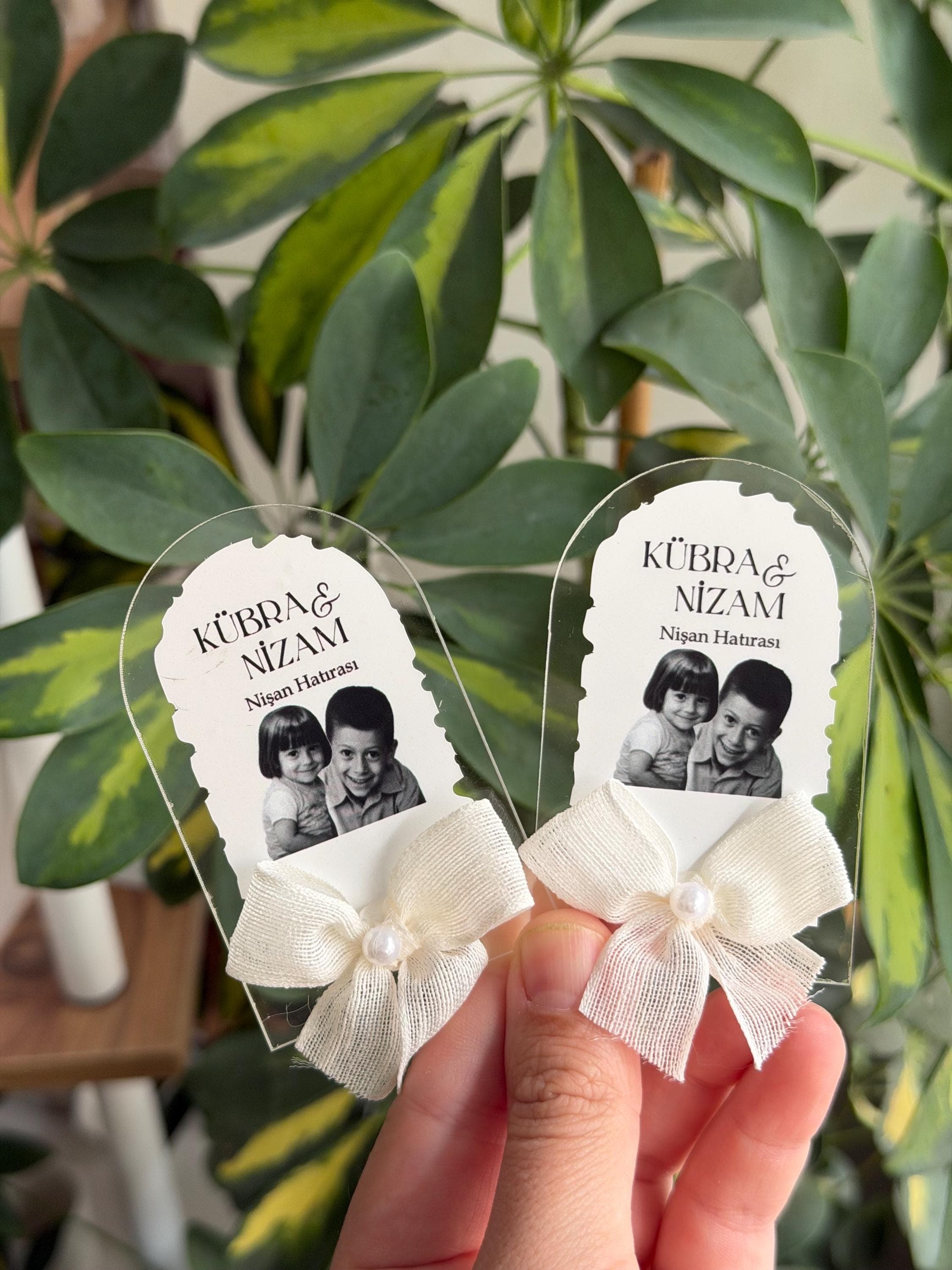 Childhood Photo Engagement Magnet: Personalized Wedding Favor - image 4