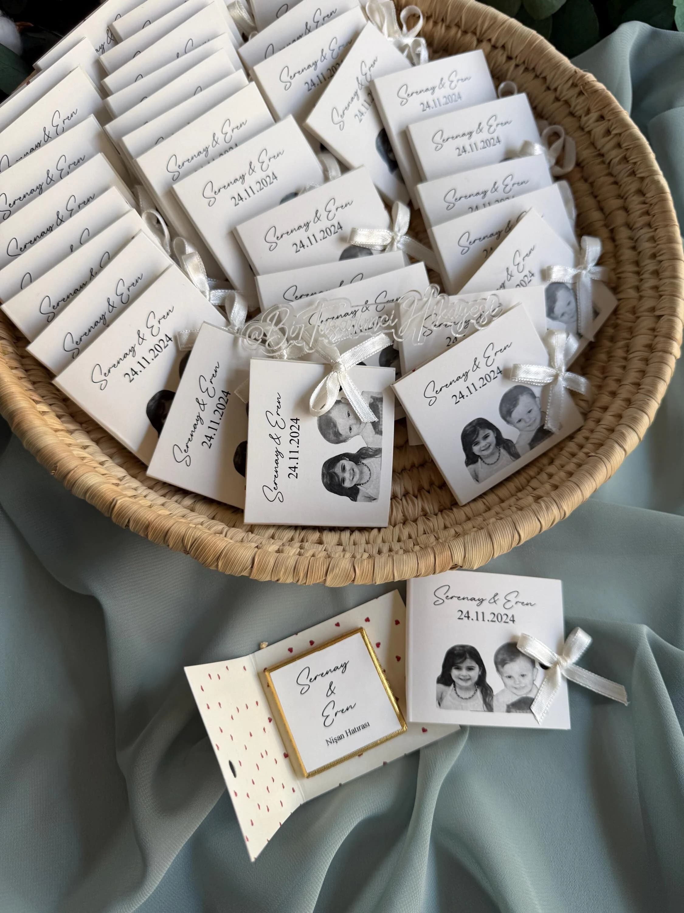 Personalized Engagement Chocolate Favors: Childhood Photo Card - image 4