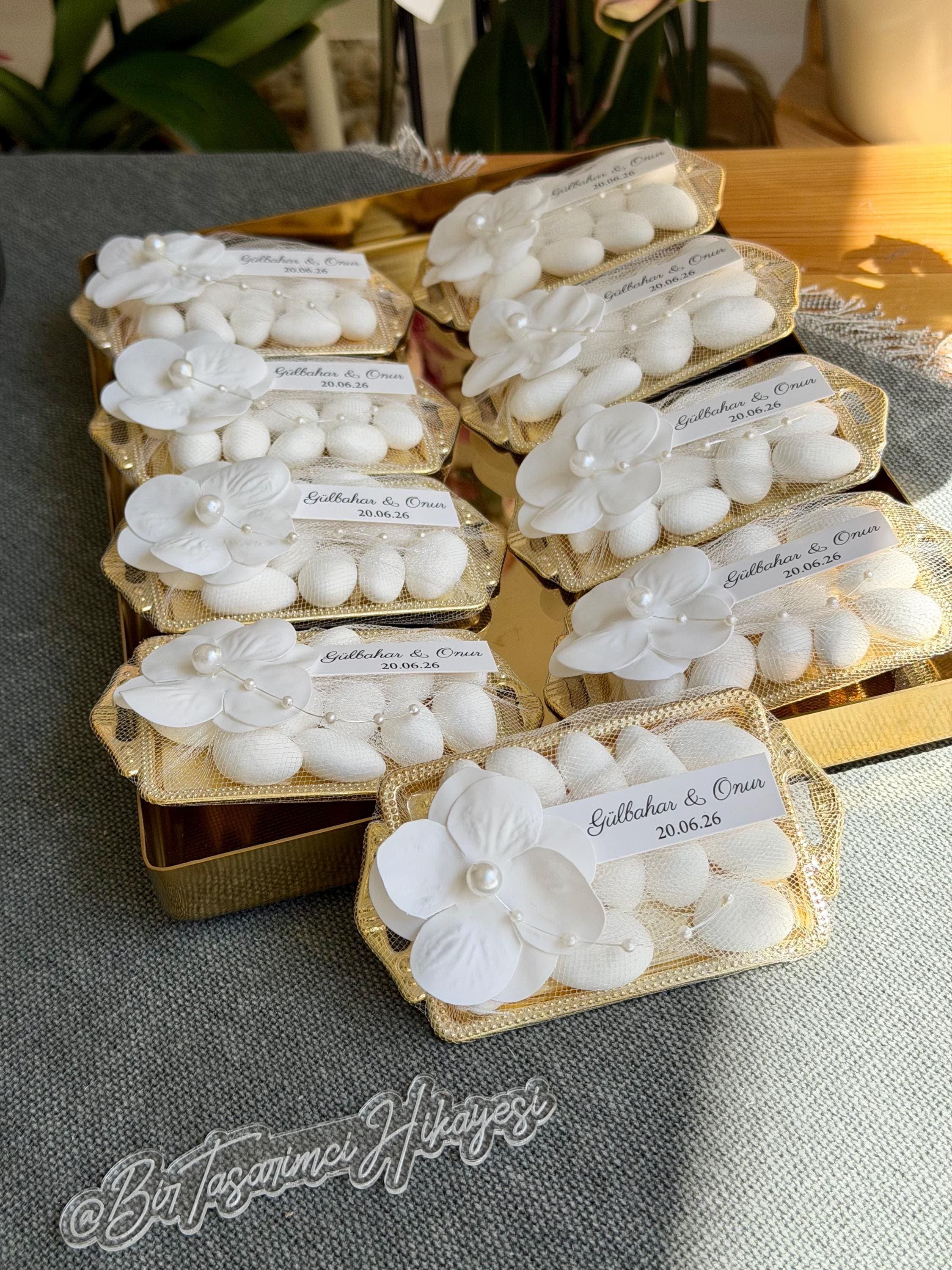 Personalized Wedding Favor Tray: Chocolate Almond Candy, Custom Favors - image 5