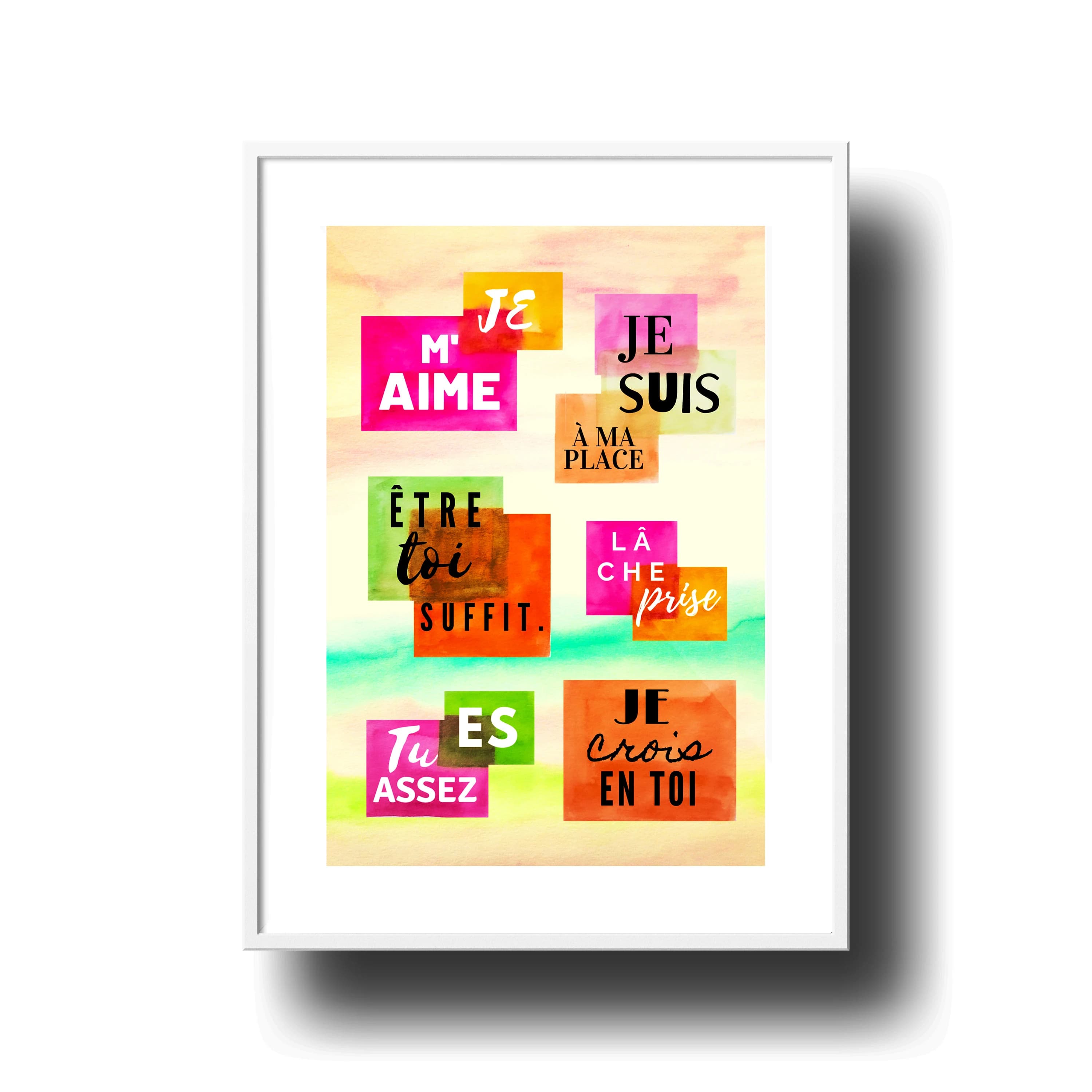 affirmations positives pour enfants, affiche confiance, decoration chambre adolescente en francais, affirmations pour adolescents a imprimer