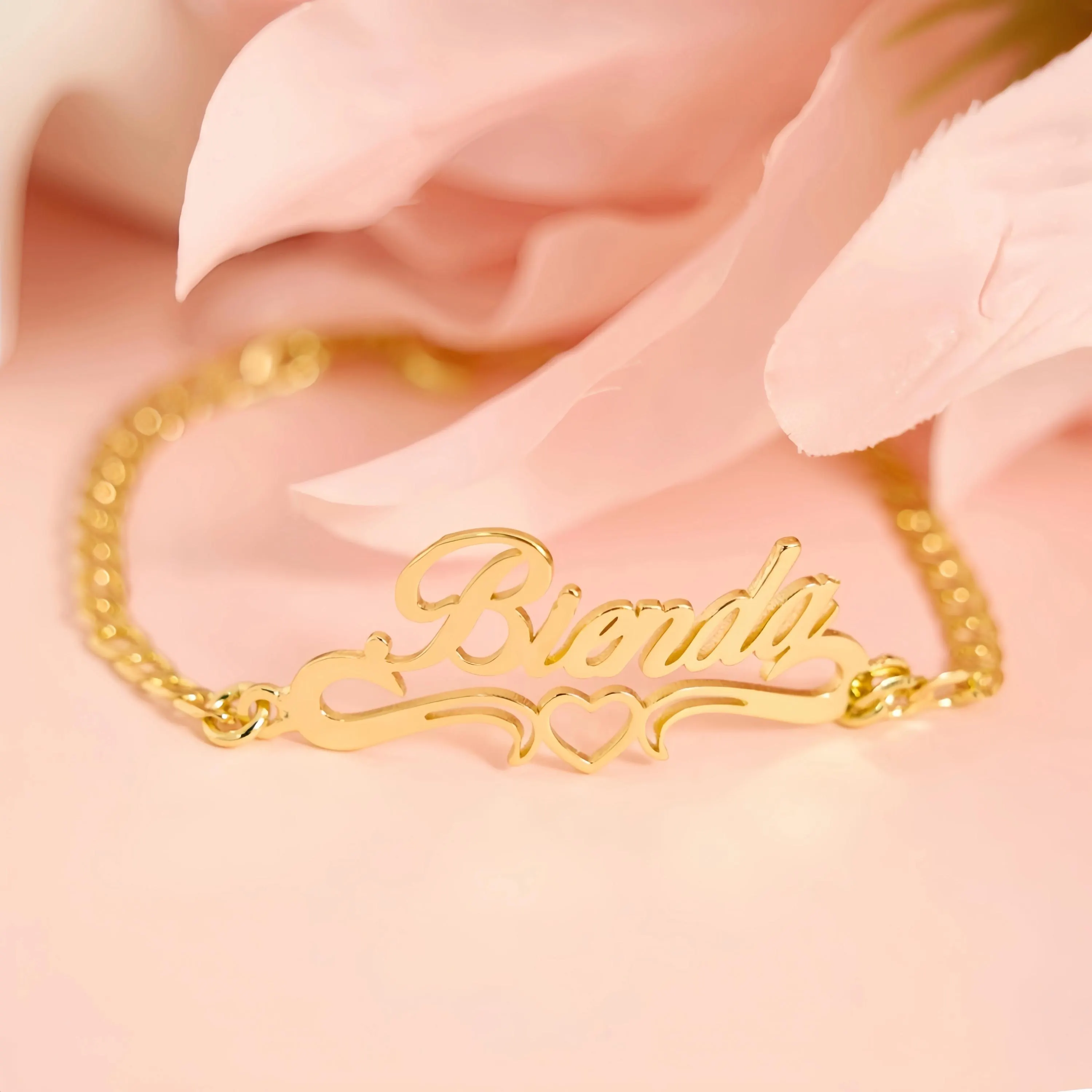 Custom Name Anklet, Gold Plated Personalized Foot Chain, Handmade - image 3