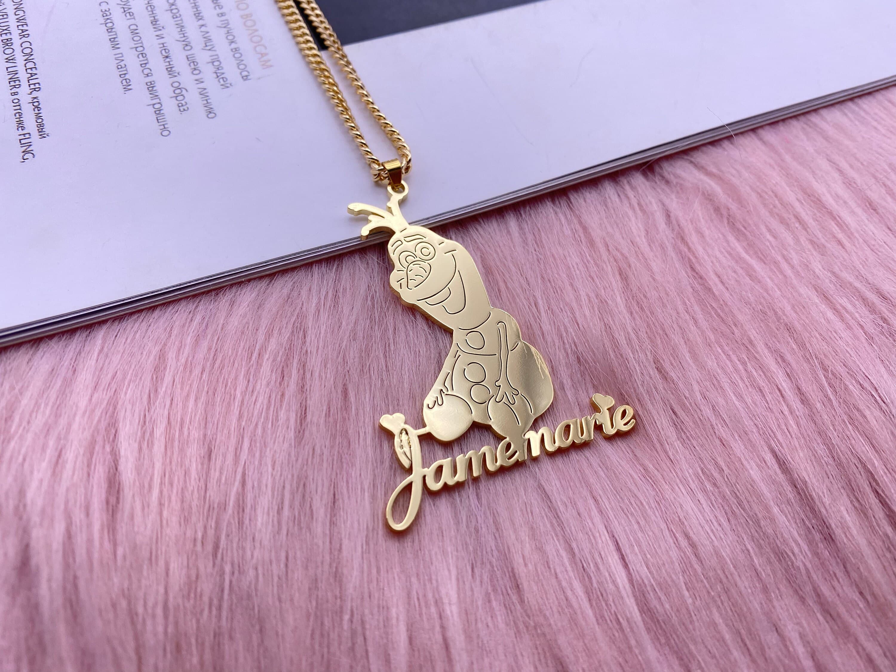Personalized Cartoon Character Name Necklace, Kids Necklace Gift, Nameplate Character Necklace, Custom Kids Name Necklace, Jewelry For Girl - image 2