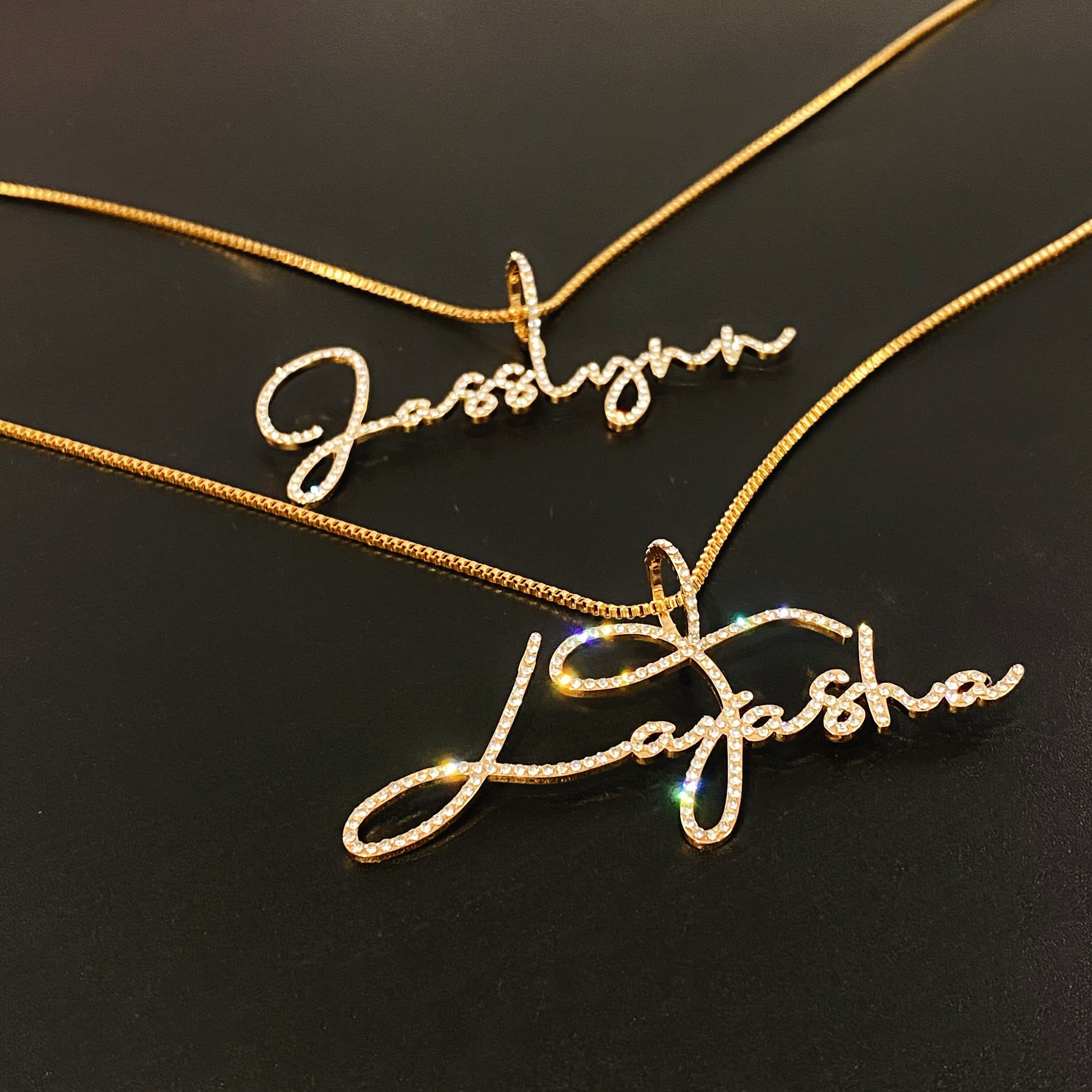 Diamond Name Necklace, Custom Name Necklace,Bling Name Necklace,Script Name Necklace,Personalized Necklace,Custom Jewelry, Personalized Gift - image 3