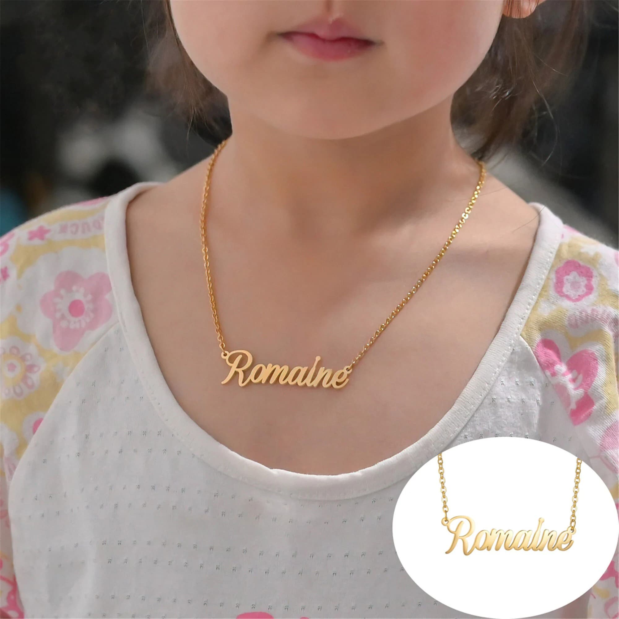 Baby Name Necklace, Custom Name Necklace, Kids Name Necklace, Personalized Necklace, Necklace With Name, Baby Jewelry, Nameplate Necklace - image 4