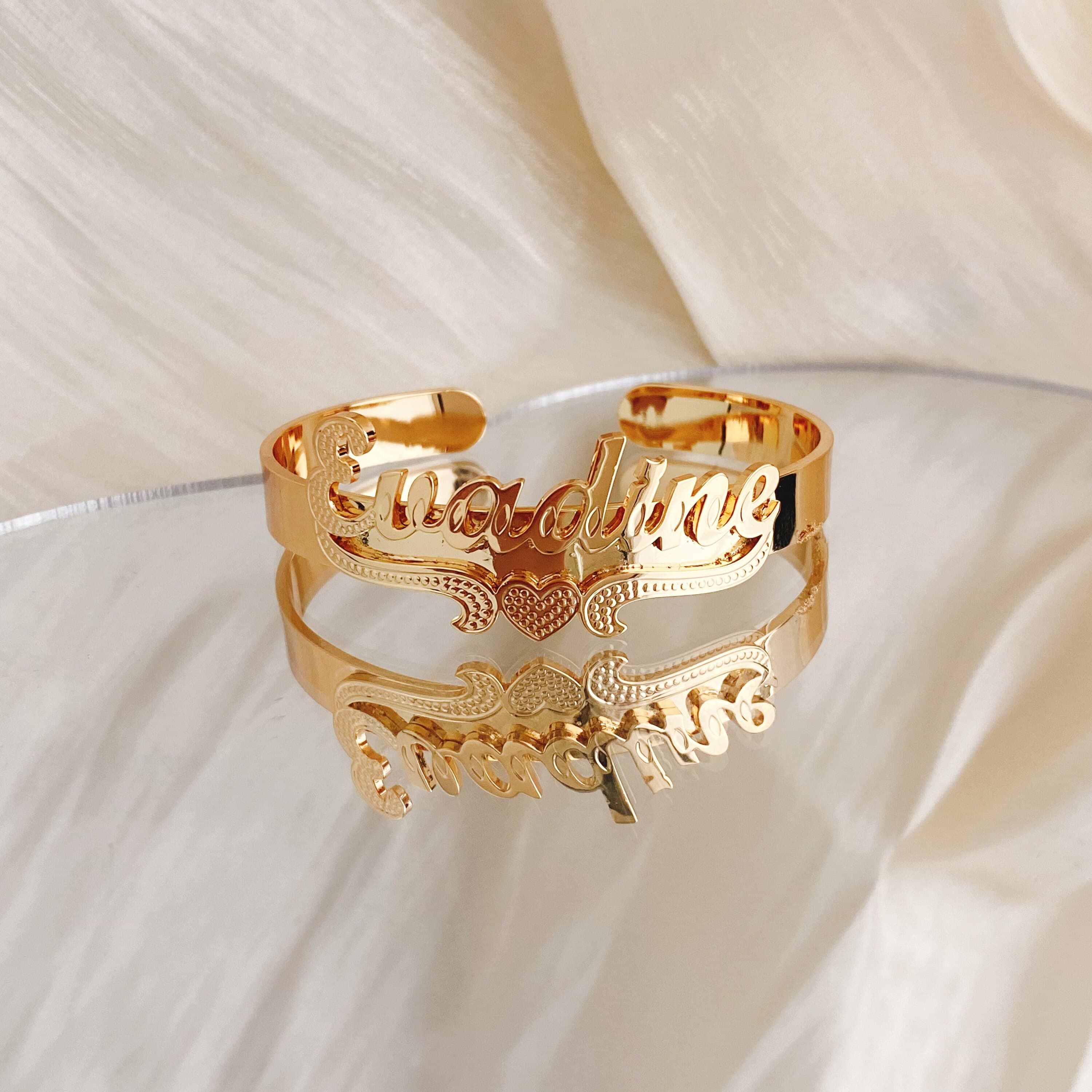 Custom Name Bangle, Personalized 3D Letter Cuff - image 5