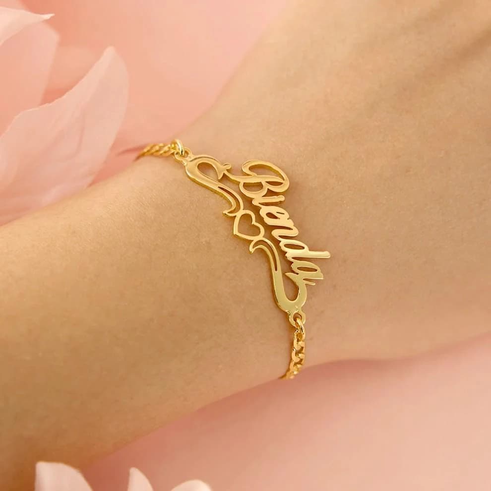 Custom Name Anklet, Gold Plated Personalized Foot Chain, Handmade