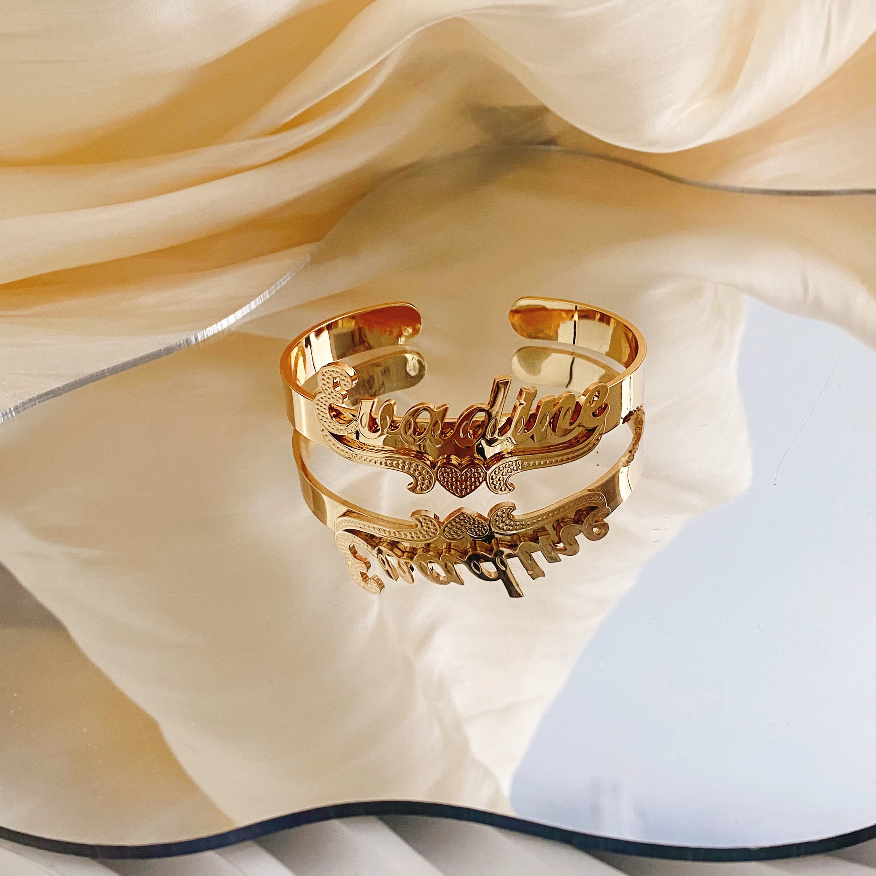 Custom Name Bangle, Personalized 3D Letter Cuff - image 4