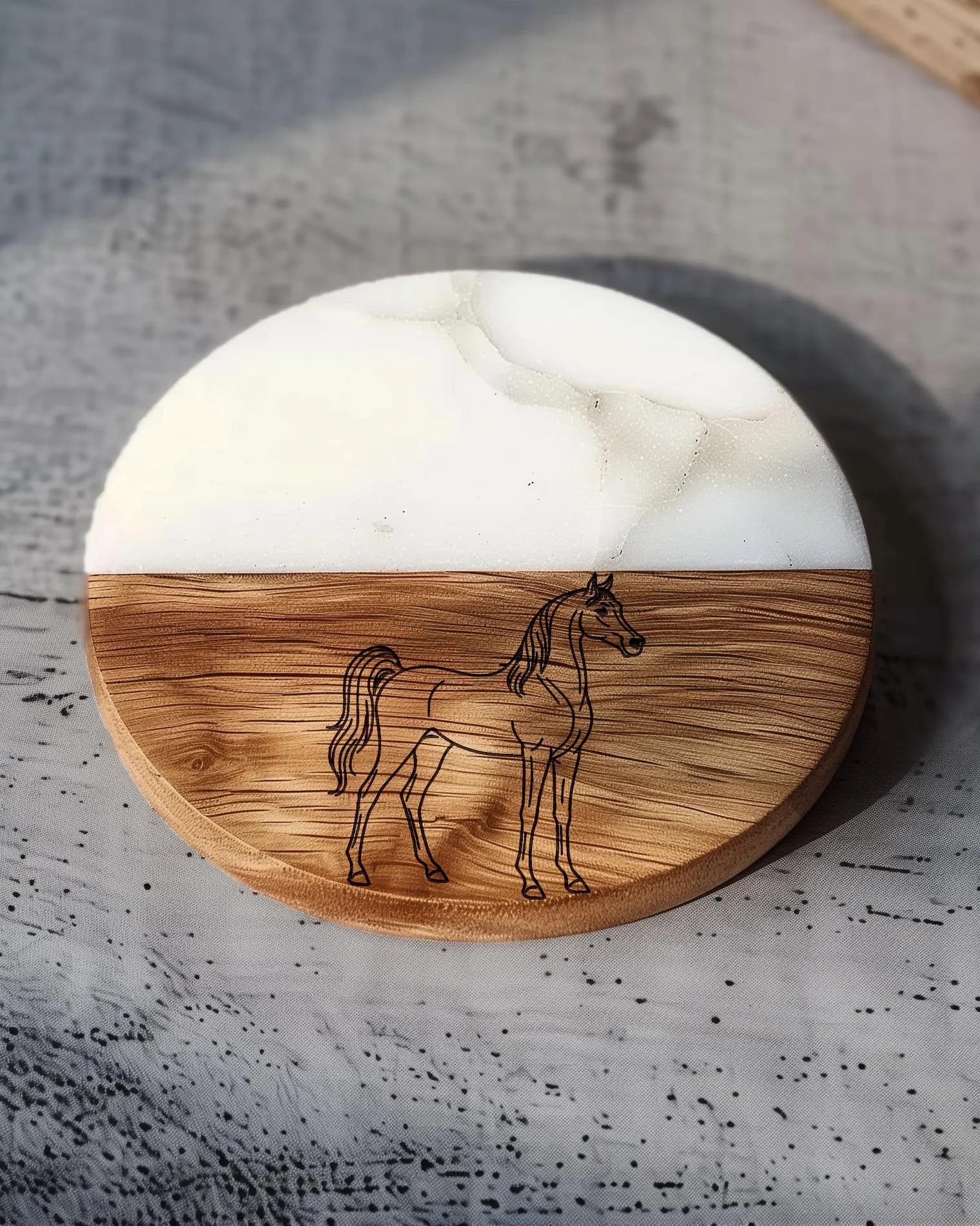 Arabian Horse Coaster – Elegant Equestrian Decor Featuring Majestic Horse Design for Home or Office
