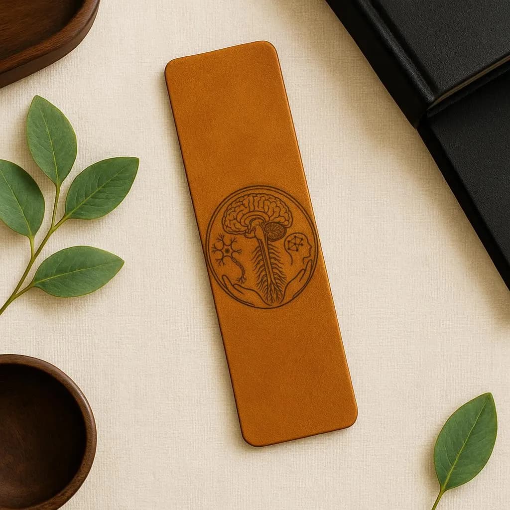 Neurologist Leather Bookmark, Professional Medical Neurology Design, Brain and Nervous System Doctor Gift, Genuine Leather Page Marker