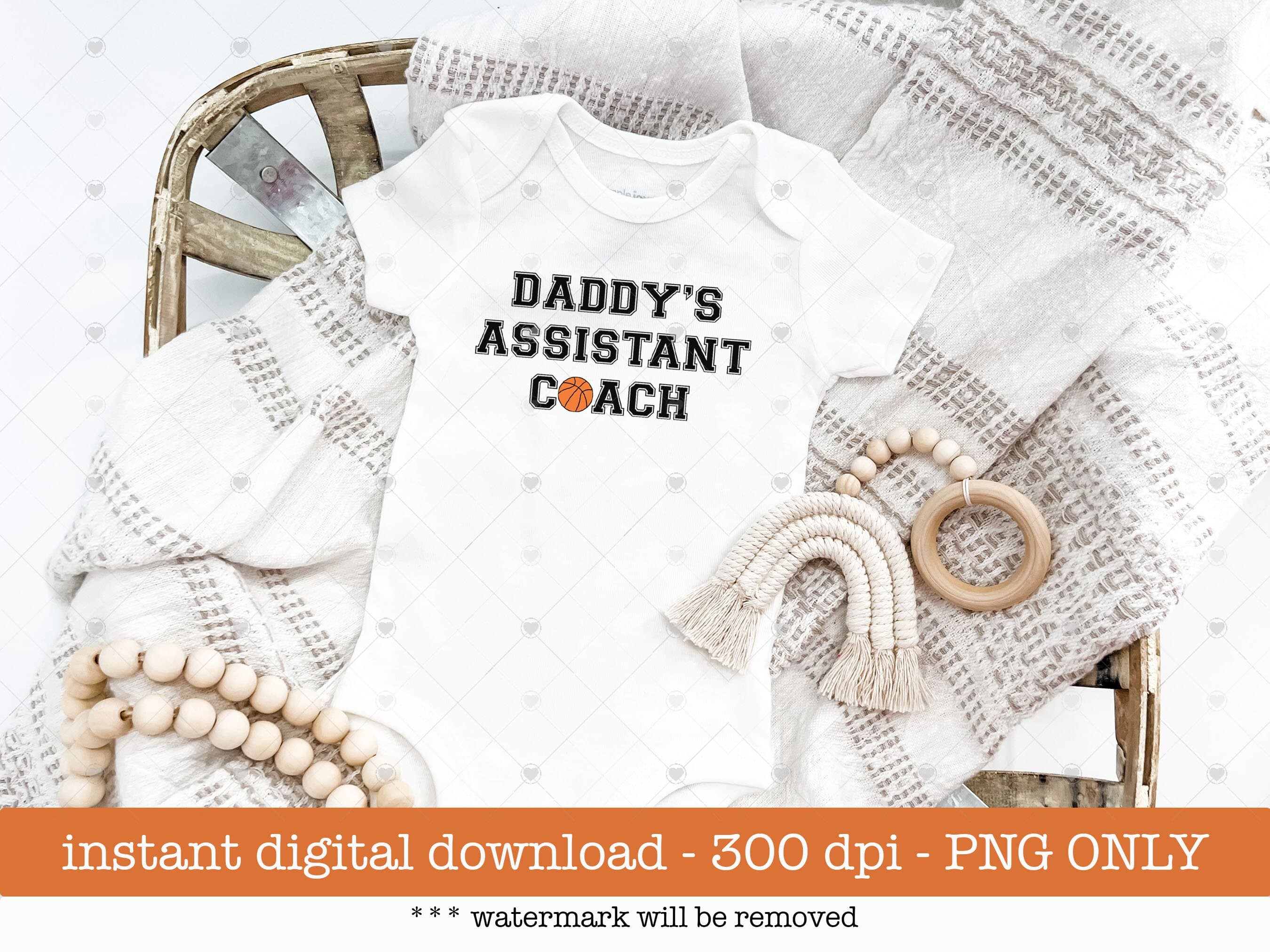 Daddy's Assistant Coach PNG: Basketball Tee Design (Digital Download) - image 3