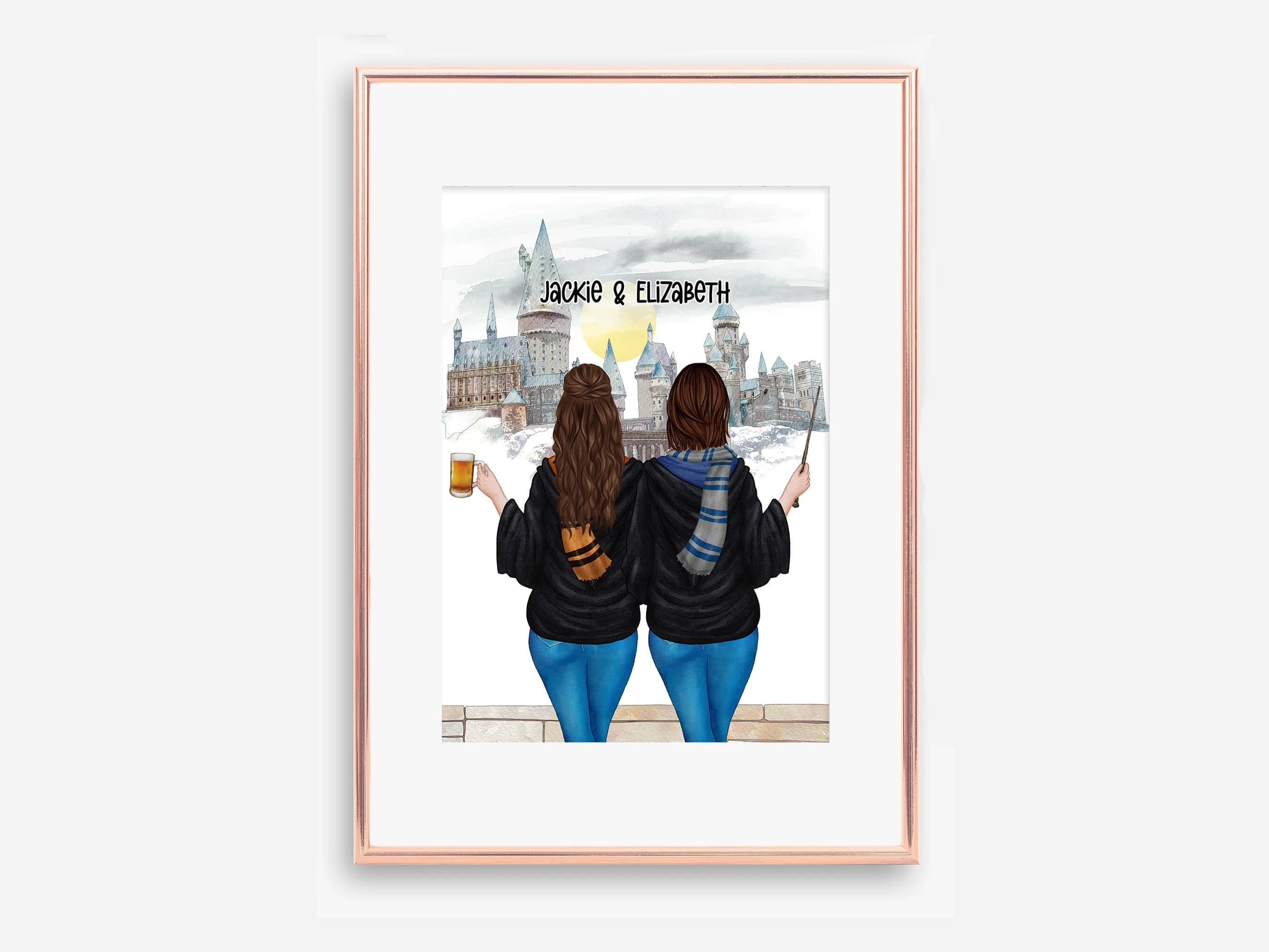 Custom Witch Best Friend Print, Halloween Wizard Art (Digital File)
