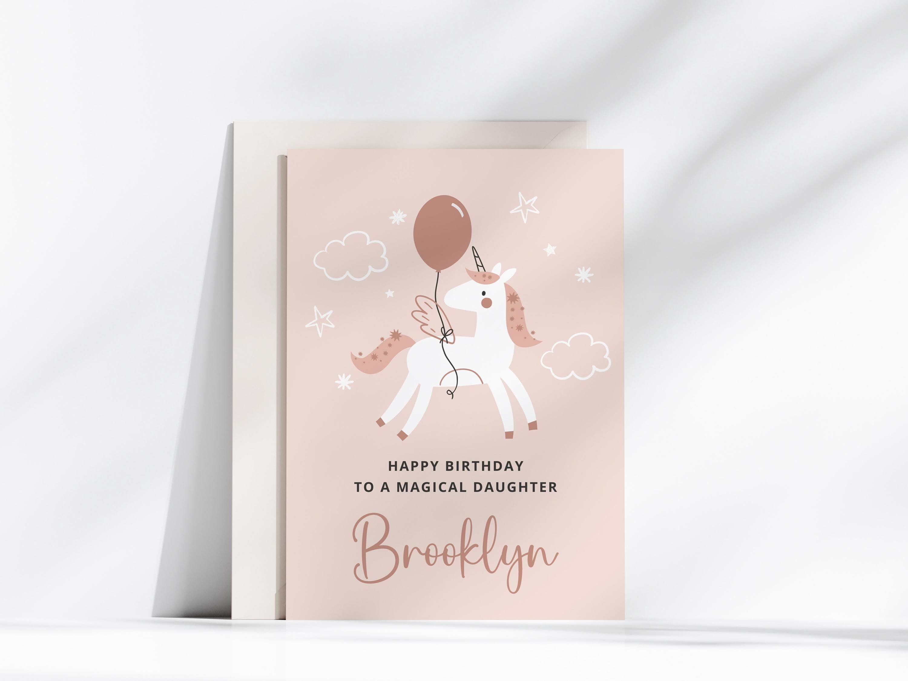 Personalized Unicorn Birthday Card for Girls: Magical Daughter (Digital Download) - image 3
