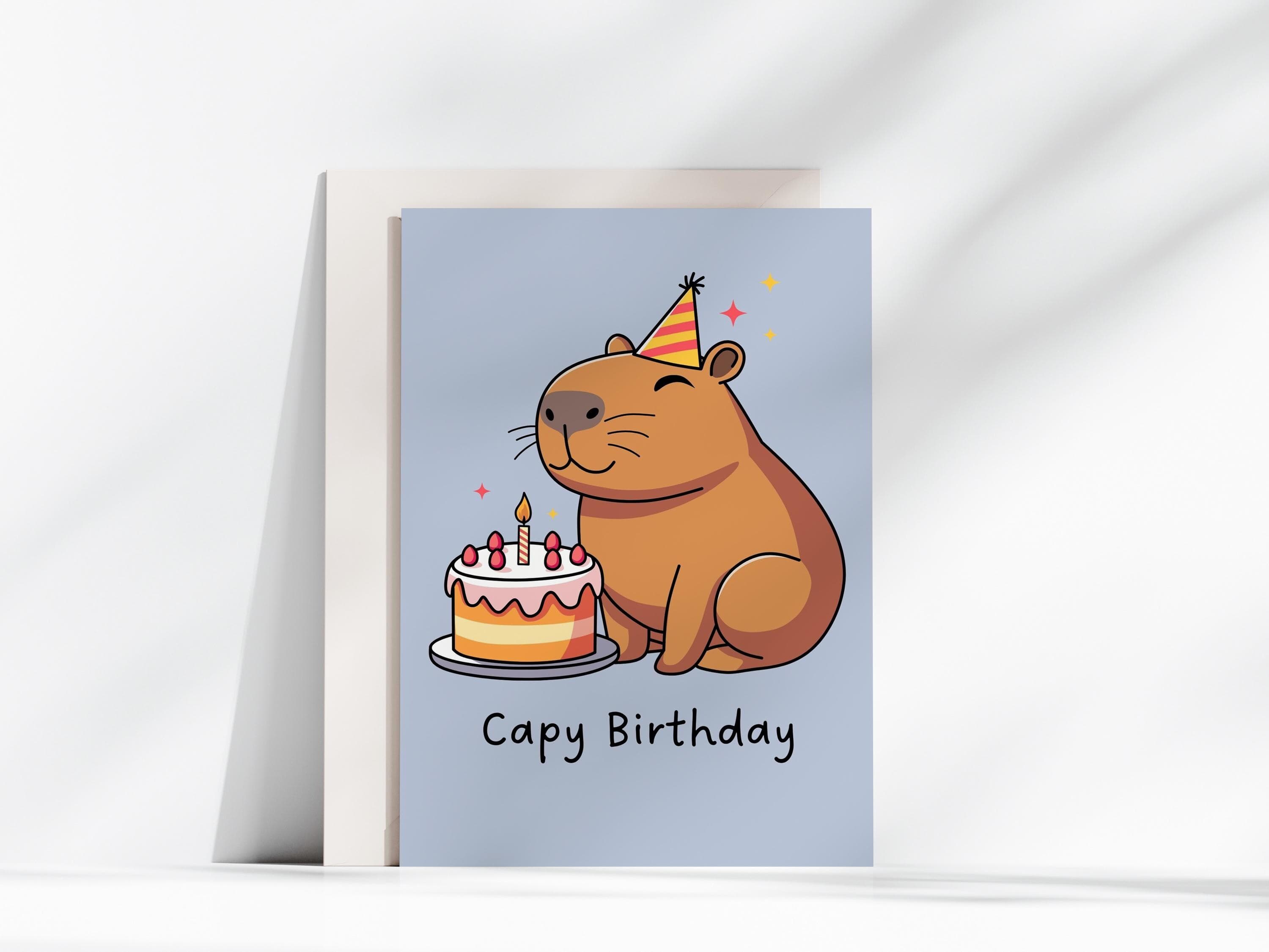 Cute Capybara Birthday Card – 5x7 Printable Greeting (Digital Download) - image 3