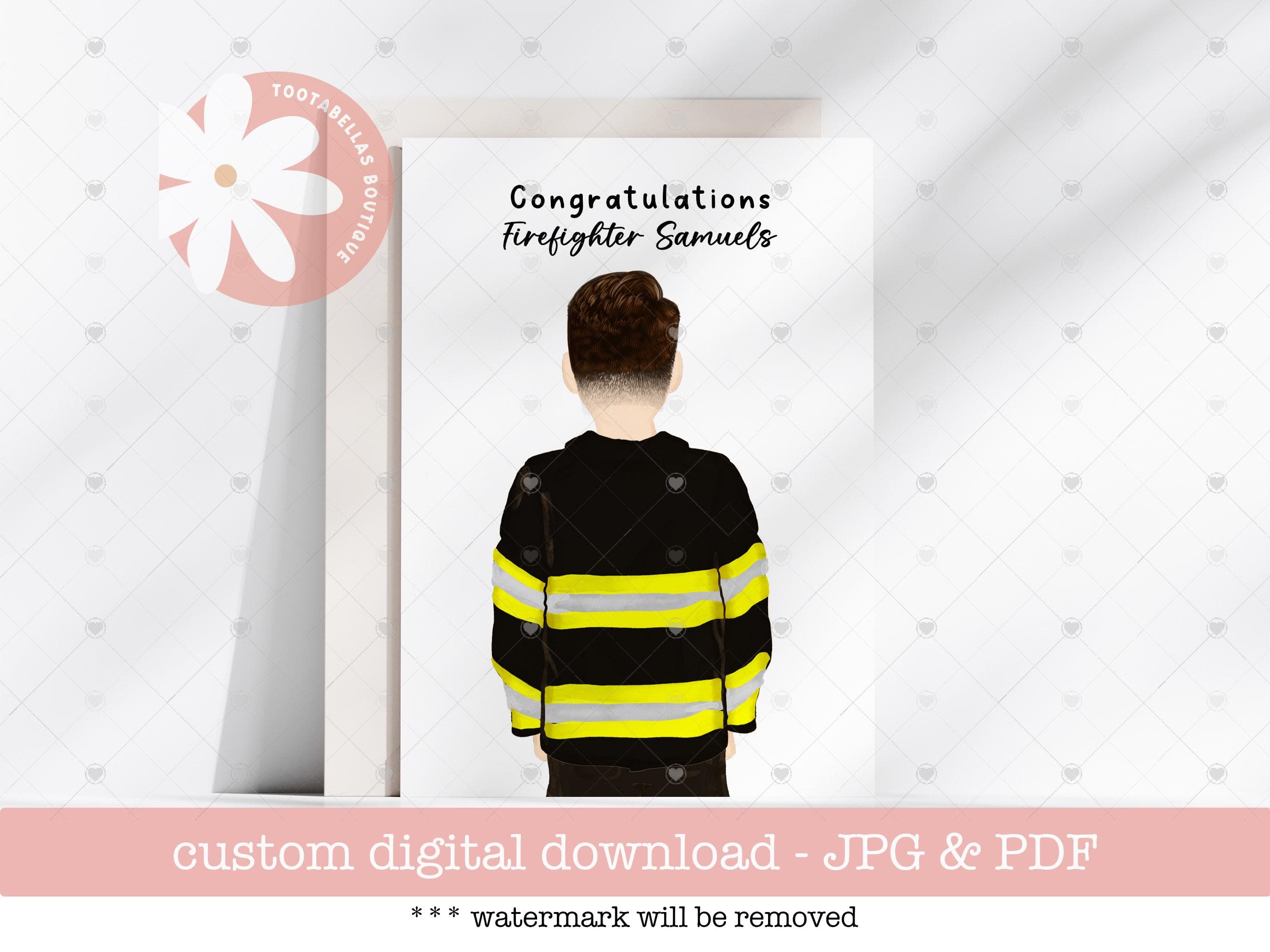 Personalized Firefighter Graduation Card: Fire Academy Keepsake (Digital Download)