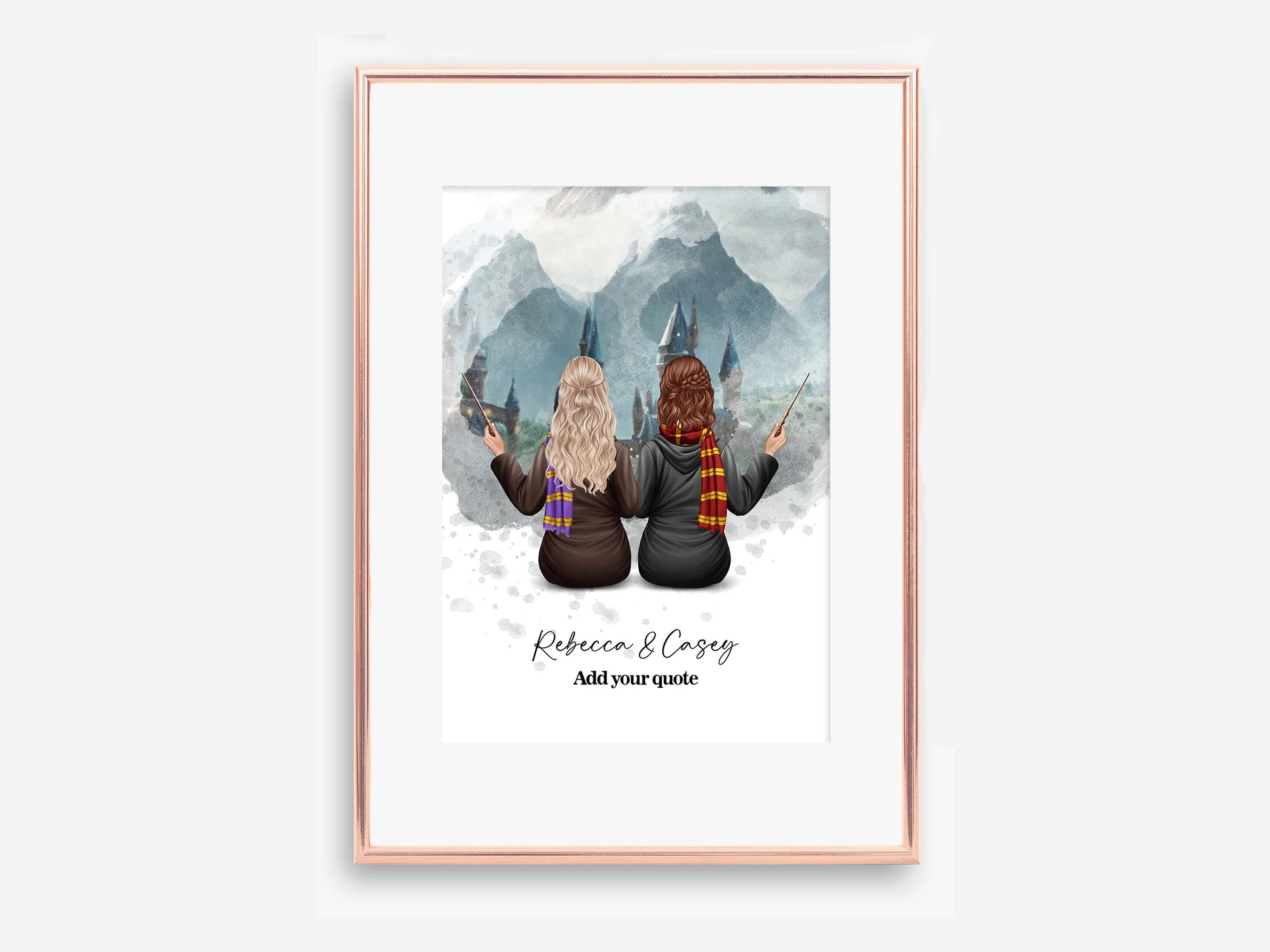 Digital File, Custom Best Friend Print, Magical Friends Gift, Custom Best Friend Gift, Witch Friends, Gifts for Friends, Wizard School Print