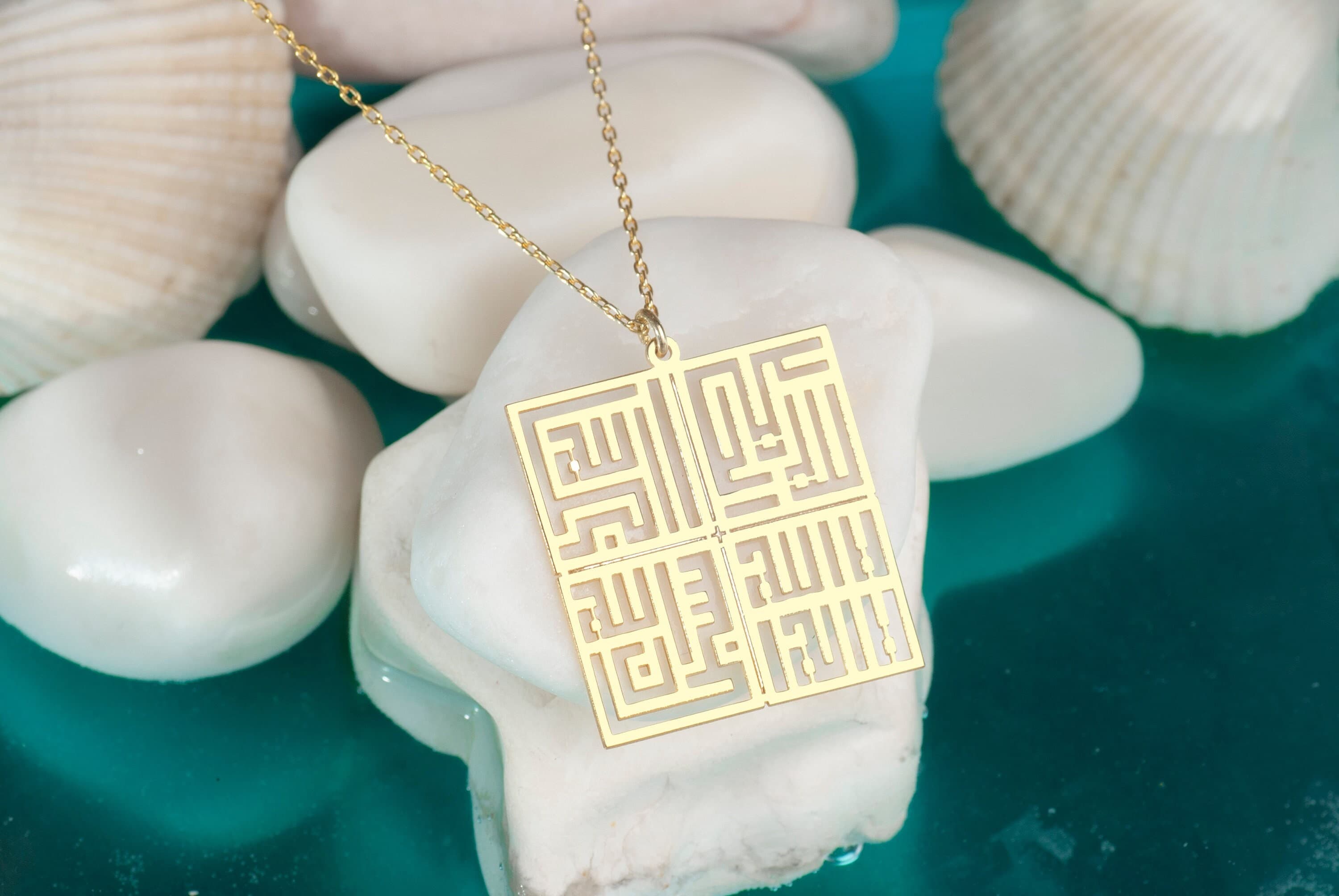 Kufic Calligraphy Art Pendant: Sterling Silver Islamic Necklace, Ramadan Eid Gift - image 5