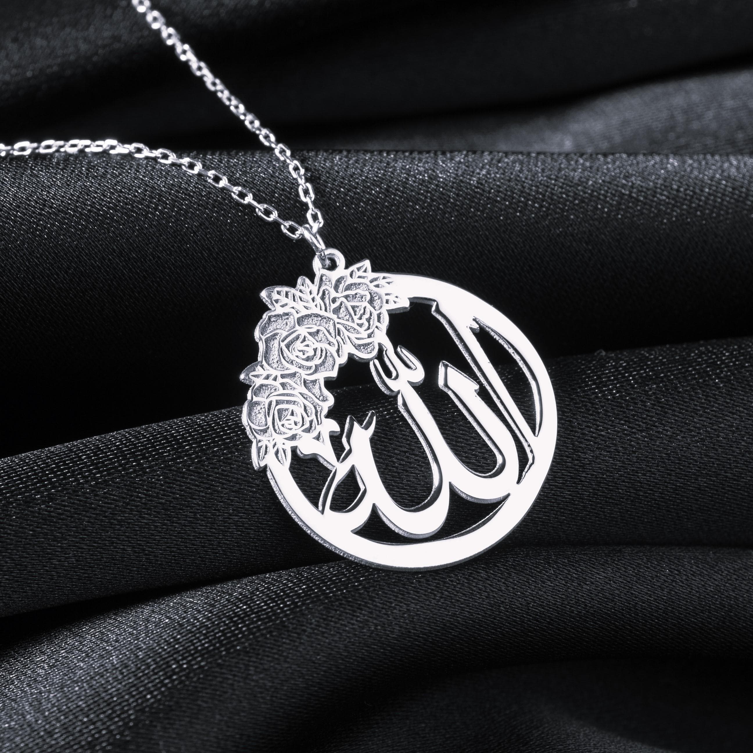 Allah Rose Necklace : 925 Sterling Silver 24K Gold Plated Islamic PendantNecklace - image 3