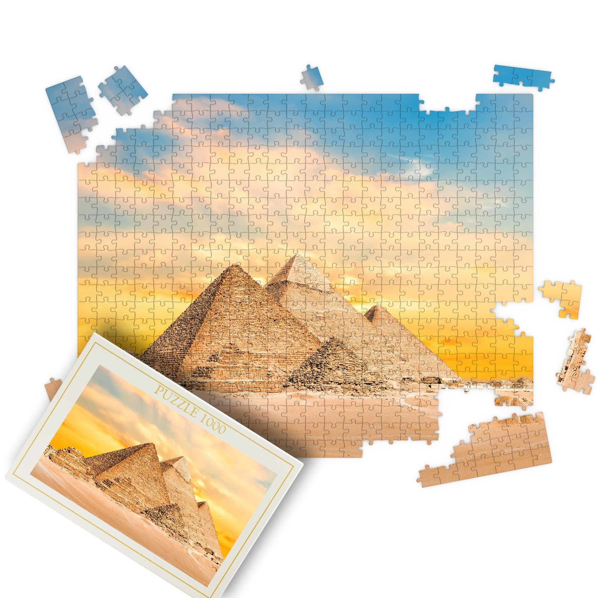 Discover the magic of Ancient Egypt with our beautifully crafted jigsaw puzzle featuring the iconic Egyptian pyramids.
Available in 100, 500, and 1000-piece options, this puzzle offers the perfect challenge for both beginners and puzzle pros.
Why you’ll love it:
	•	High-quality, durable puzzle pieces
	•	Stunning, high-resolution image of the pyramids in Giza
	•	Great for solo relaxation or family fun
	•	Perfect gift for history buffs, travelers, and Egypt lovers