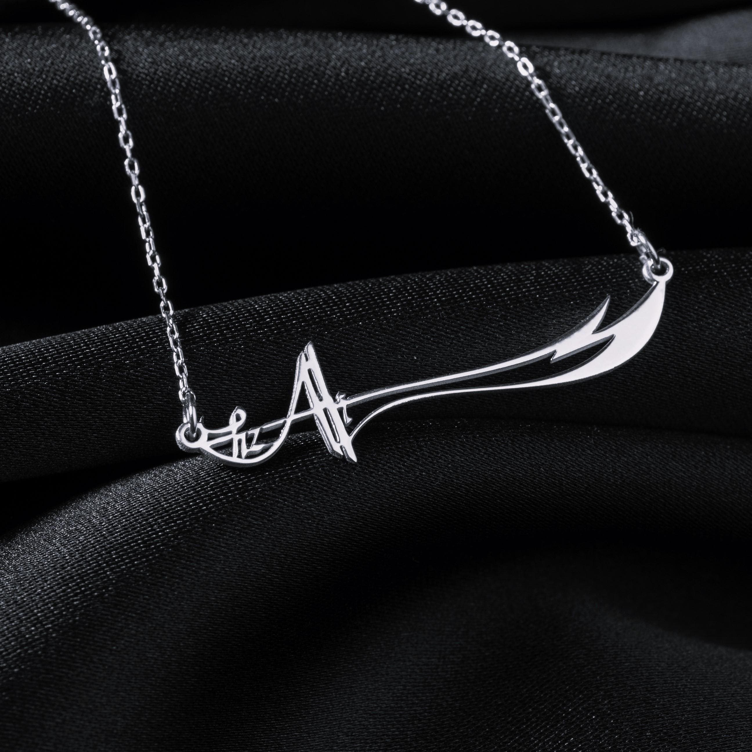 Sterling Silver Zulfiqar Necklace: 24K Gold Islamic Sword Pendant - image 3