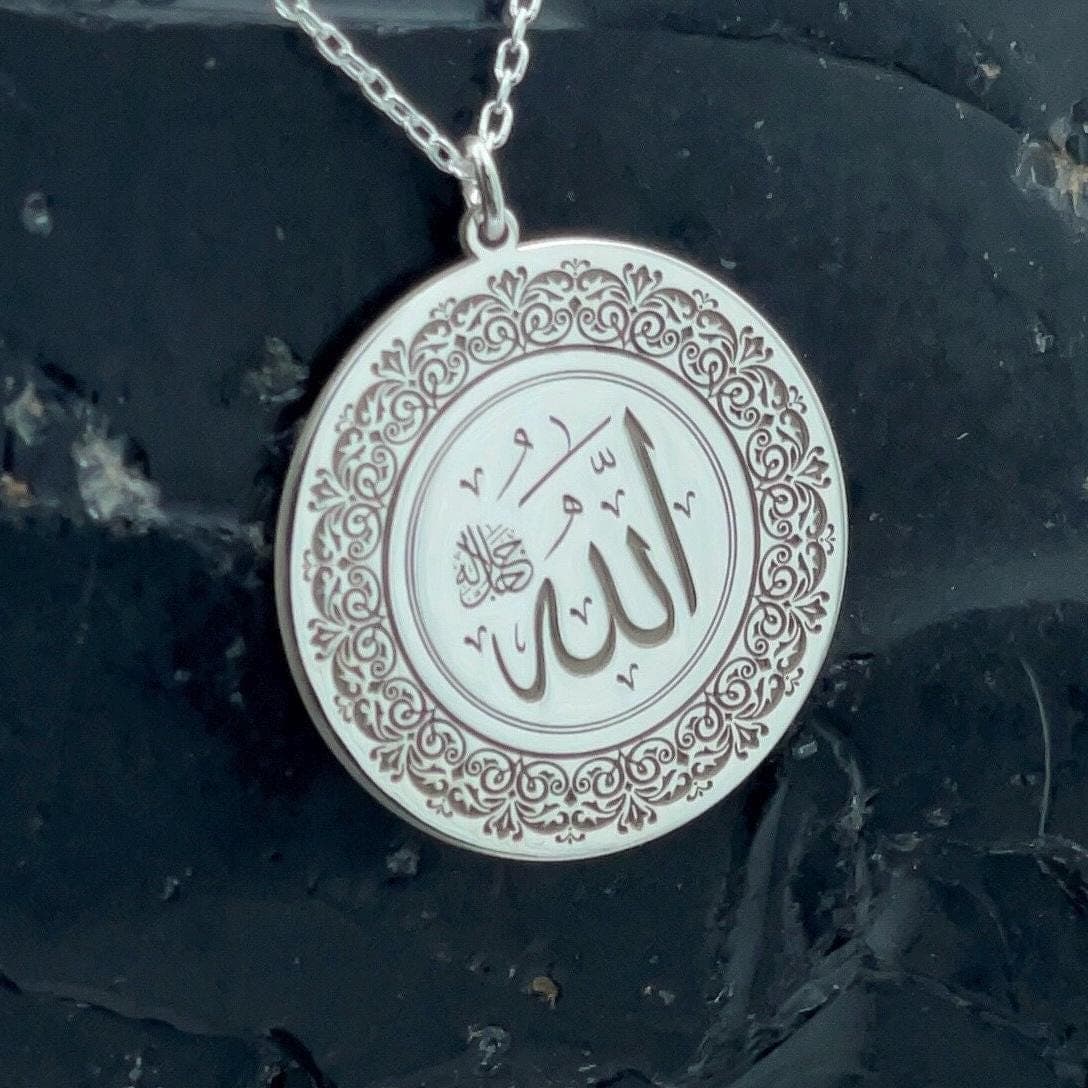 Allah Pendant Necklace: Silver Gold Plated Islamic Jewelry