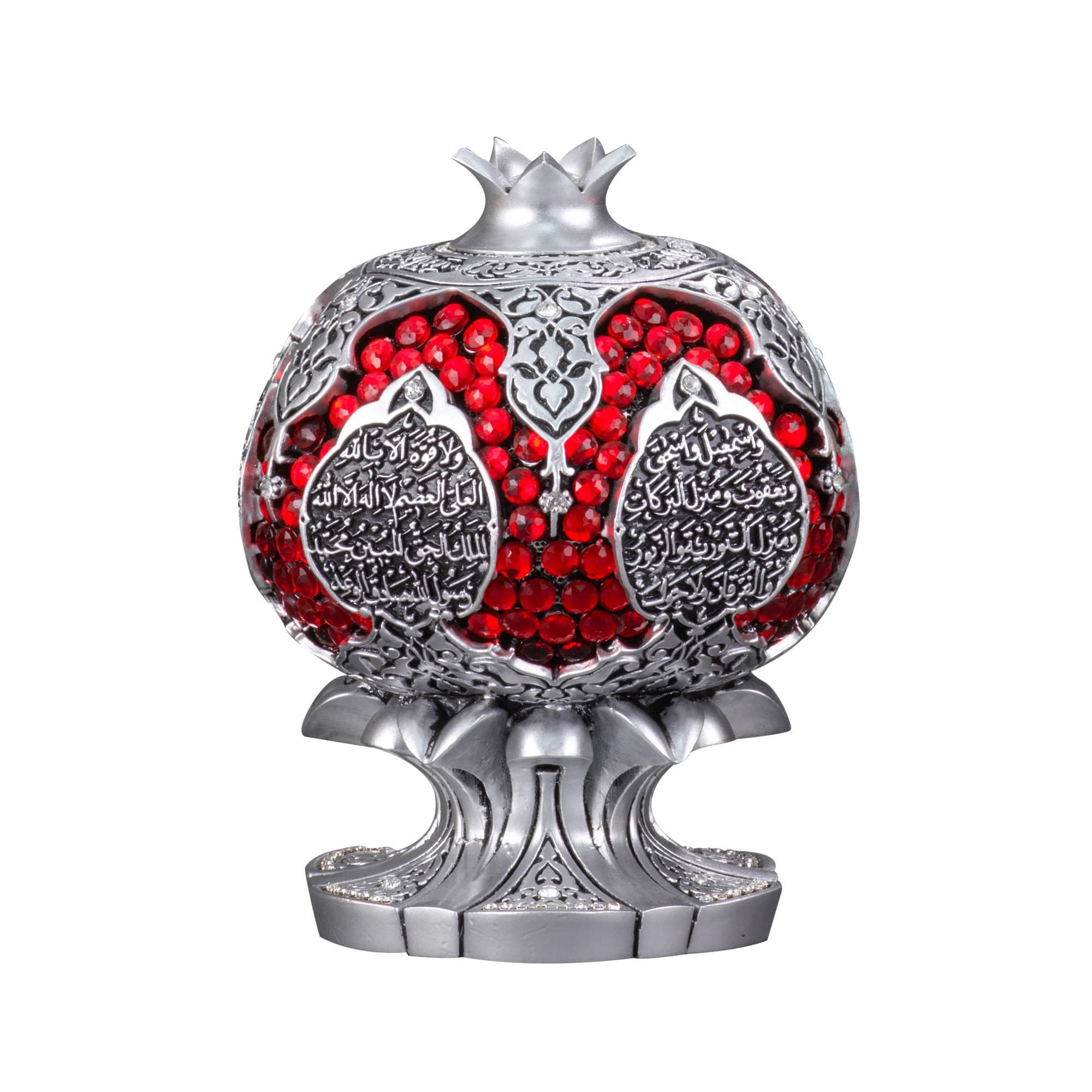 Ayatul Kursi Pomegranate Statue: Gold Islamic Table Decor with Swarovski Crystals - image 5