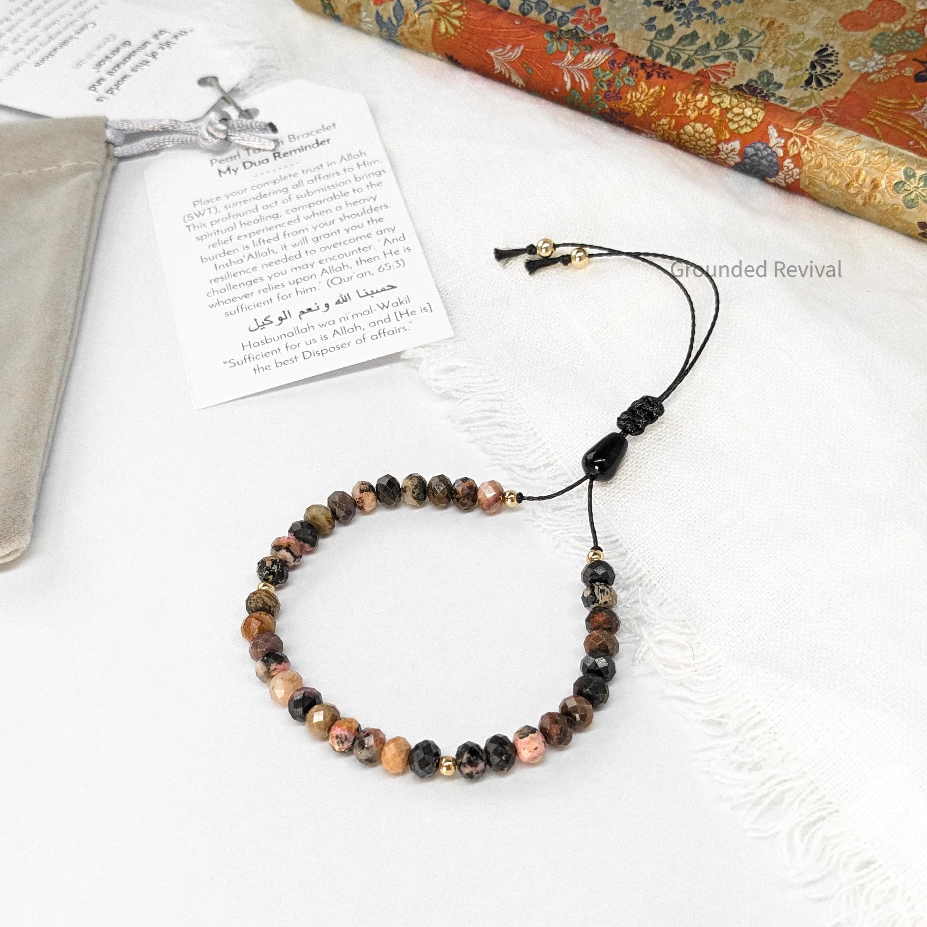 Rhodonite Muslim Rosary Beads Bracelet