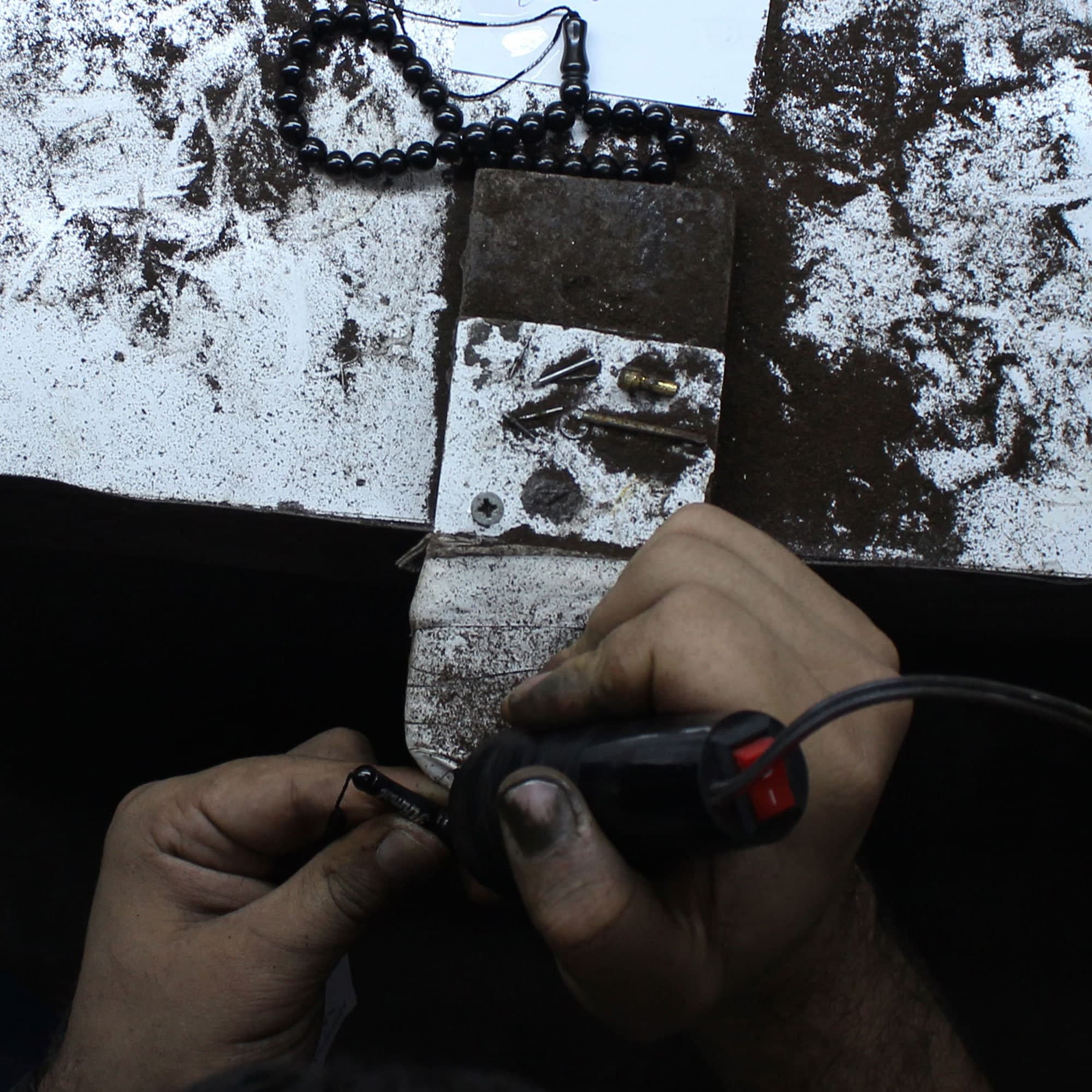 Jet Stone Initial Beads: Sterling Silver Inlay, DIY Jewelry Making - image 3