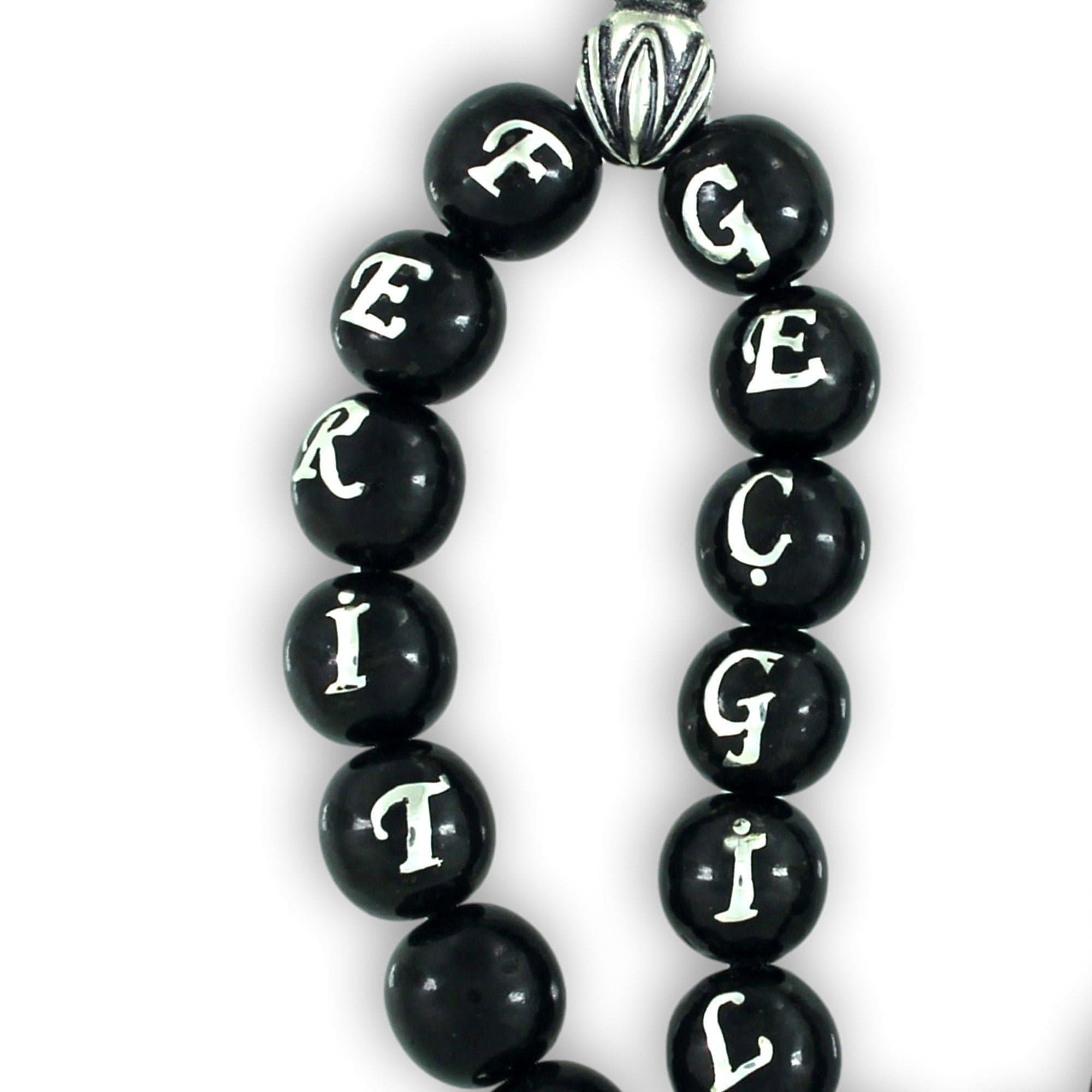 Personalized Oltu Stone Tasbih: Islamic Prayer Beads - Sterling Silver Inlay Tasbeeh - Gift for Muslim