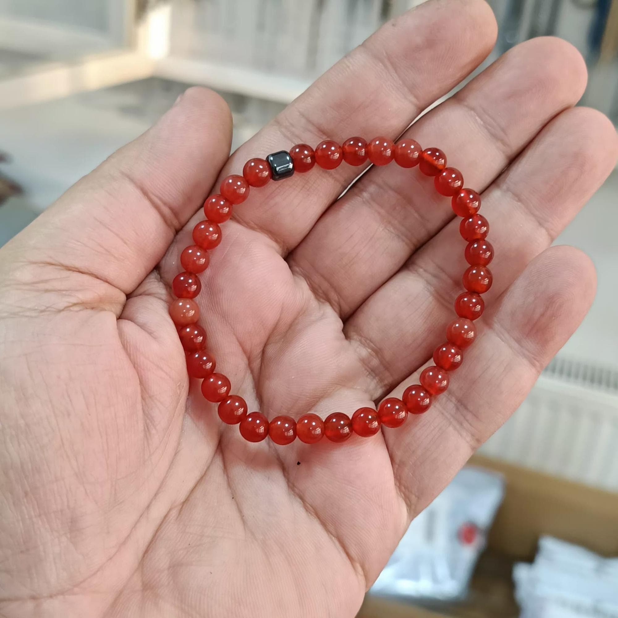 Agate Tasbih Bracelet: 6mm Aqeeq Gemstone Islamic Prayer Beads