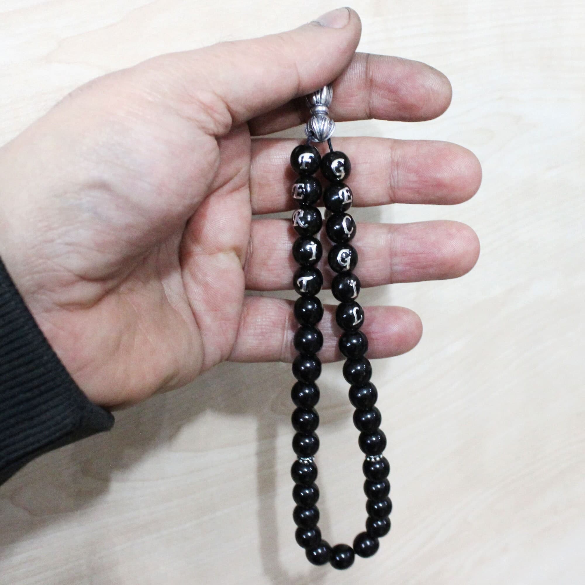 Personalized Oltu Stone Tasbih: Islamic Prayer Beads - Sterling Silver Inlay Tasbeeh - Gift for Muslim - image 5