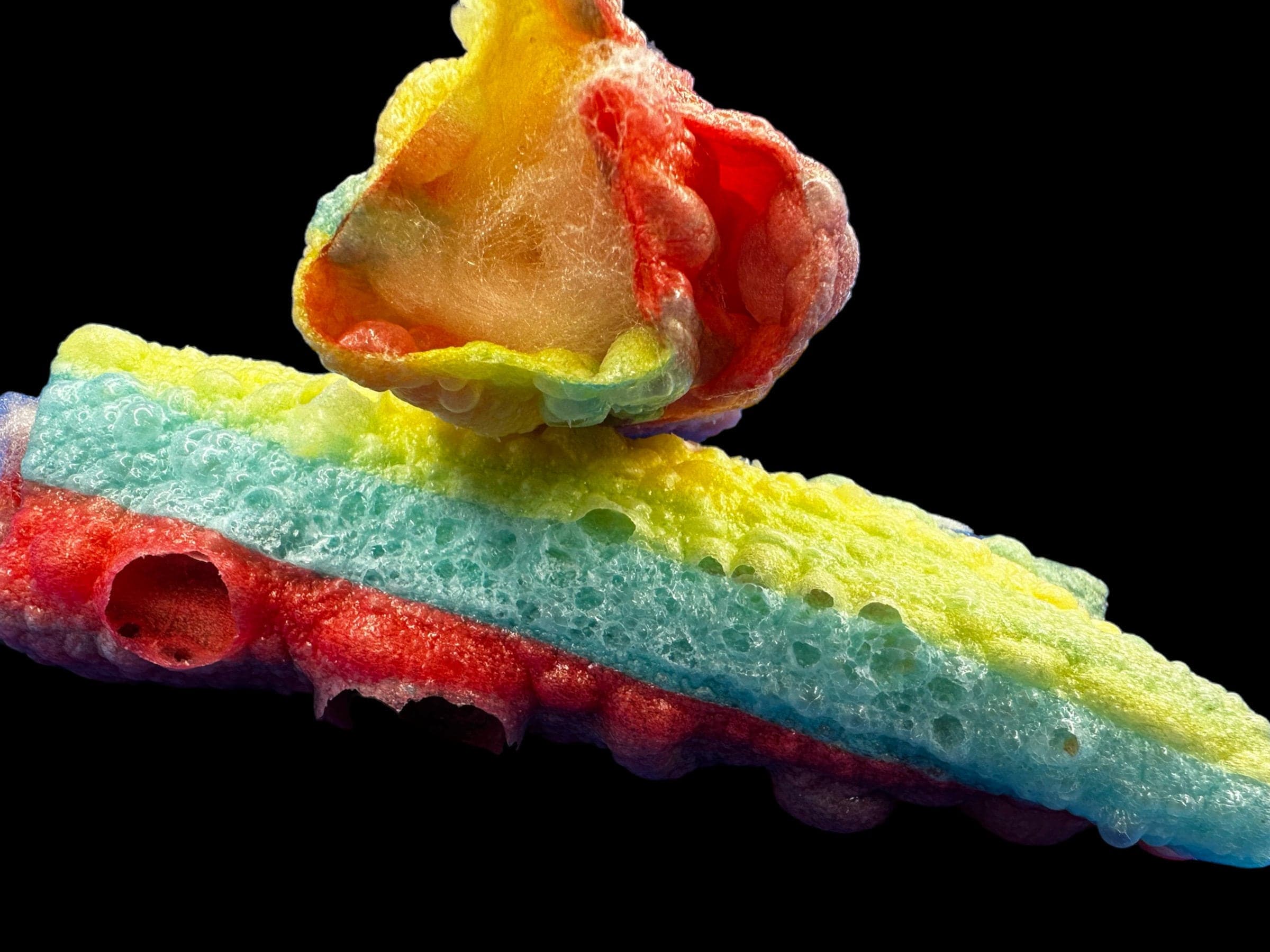 UK Freeze Dried Candy Floss Stuffed Fruit Roll-Ups - Imported|Limited Edition|Crisp Fruit Snacks|Tropical Flavours|Gluten Free