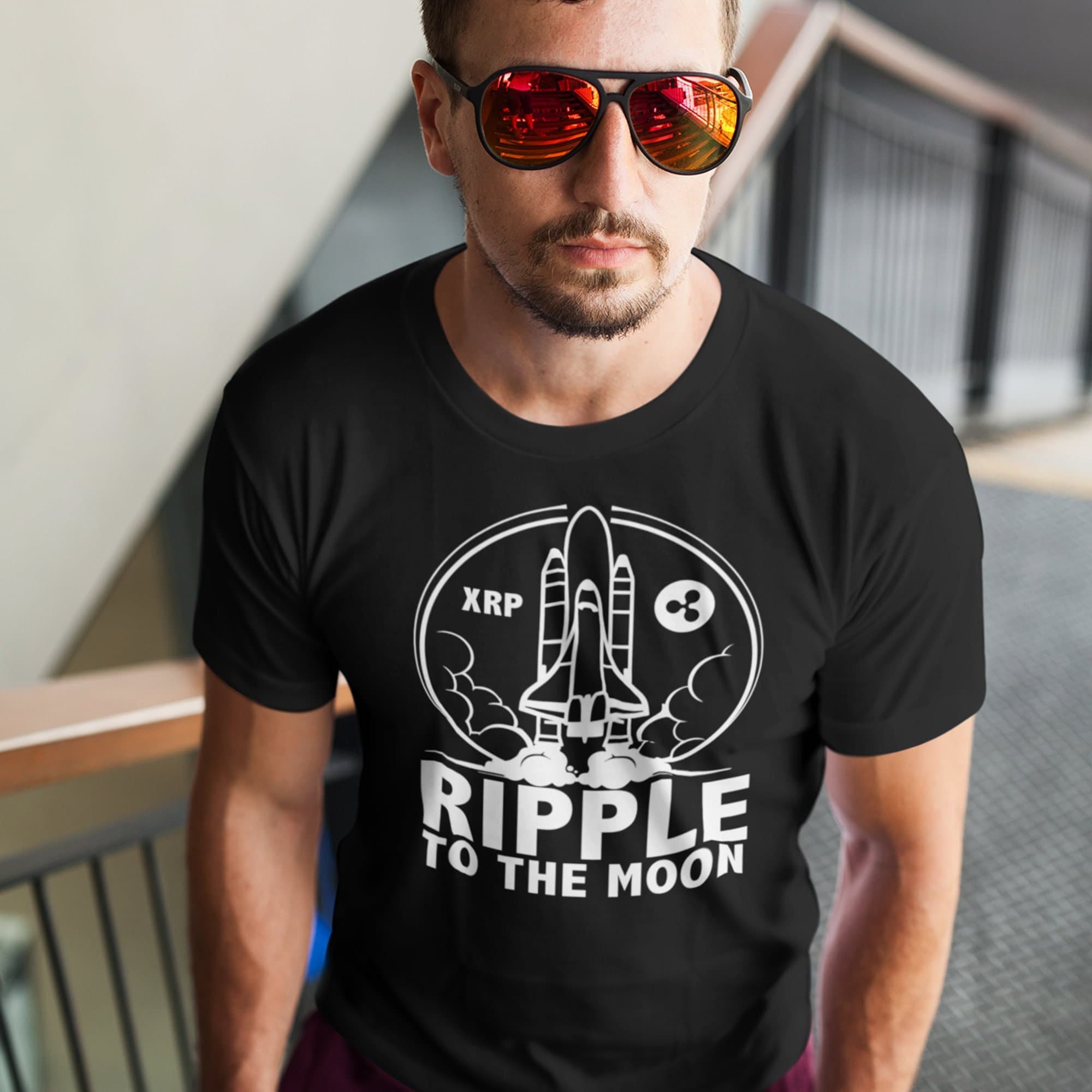 Ripple to the Moon Logo T-shirt XRP Cryptocurrency Digital Payment Protocol Traders Investors Trading Trade Gift Tee - image 3